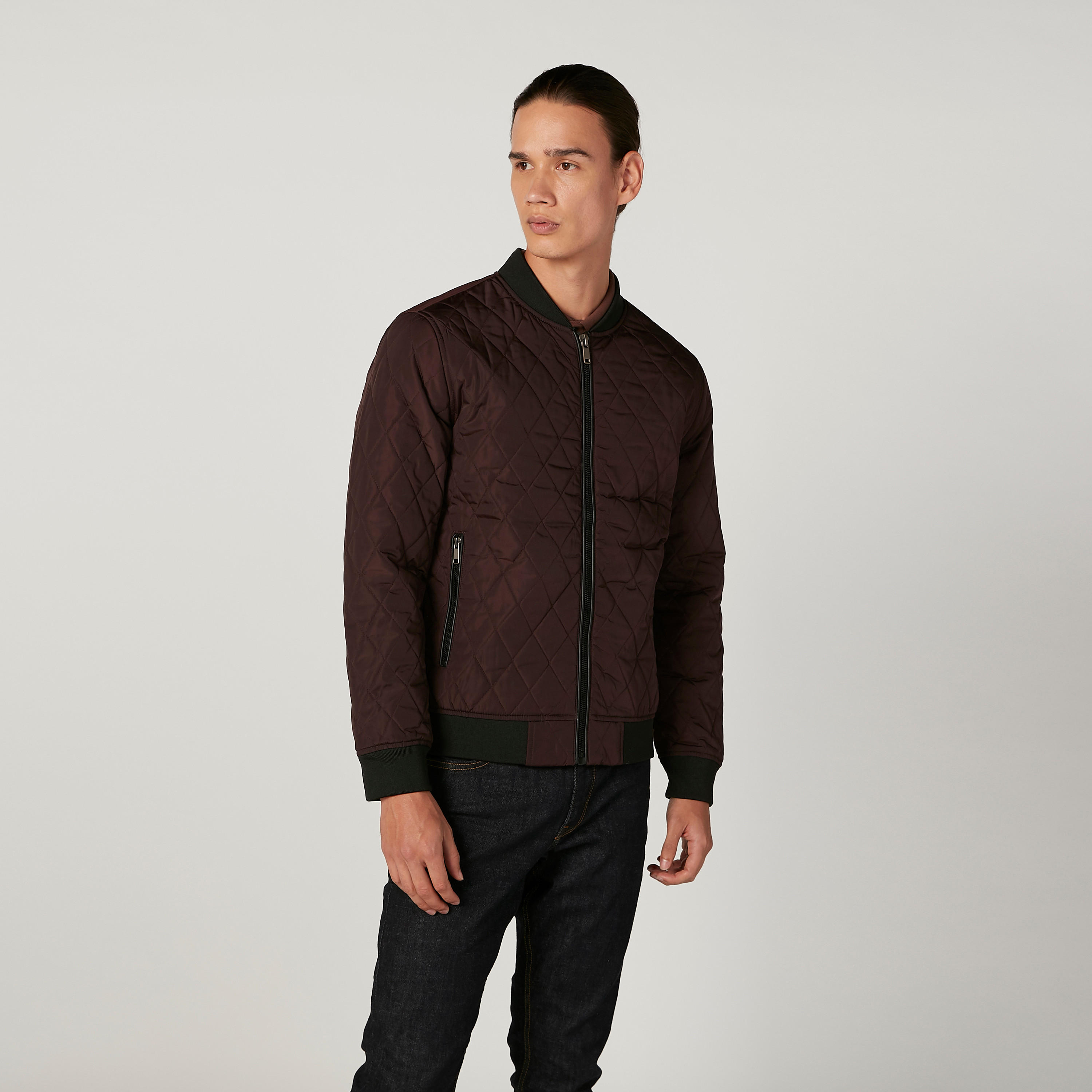 Textured Bomber Jacket with Long Sleeves and Zip Detail-men-clothing-jacketsandblazers-jackets-image-1