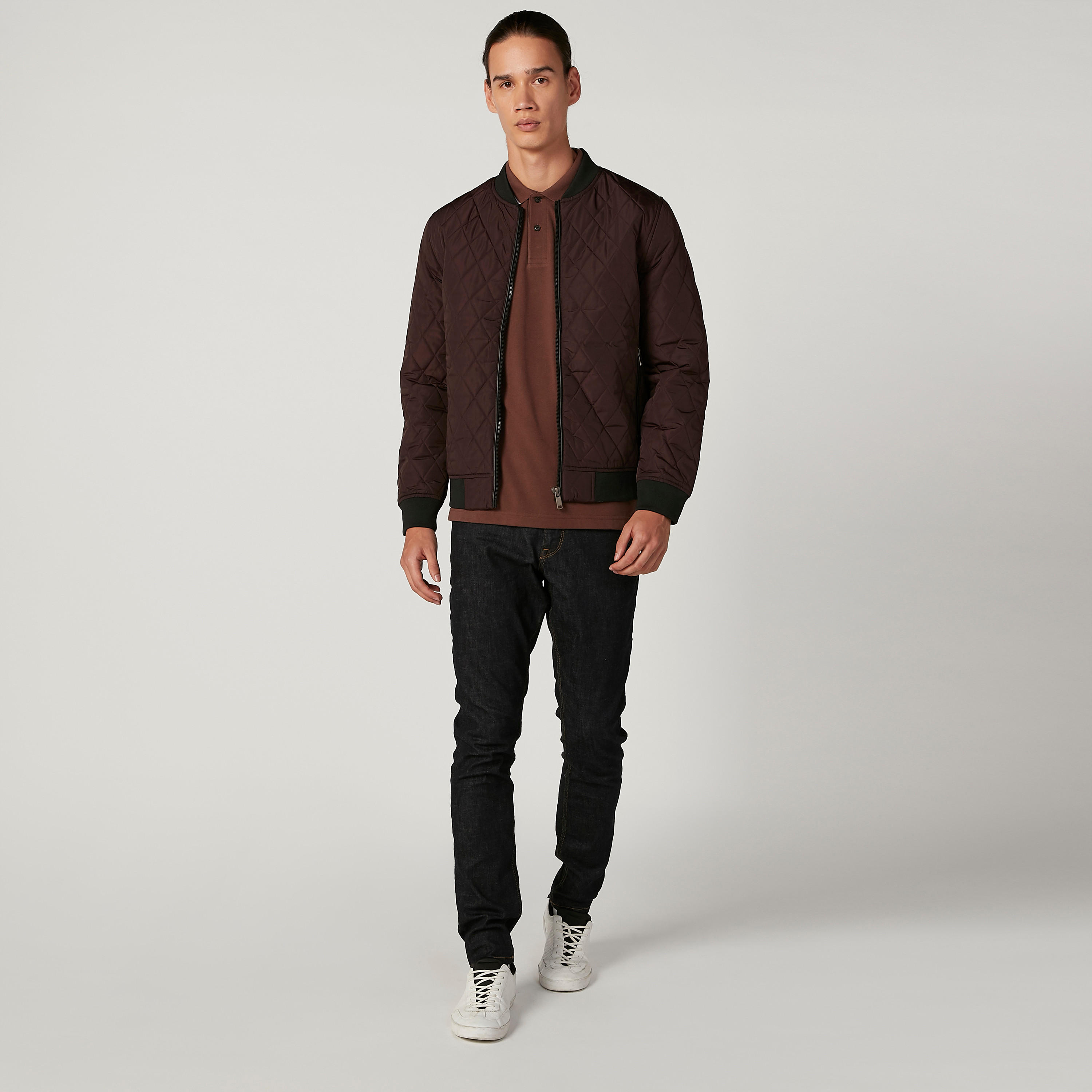 Textured Bomber Jacket with Long Sleeves and Zip Detail-men-clothing-jacketsandblazers-jackets-image-2