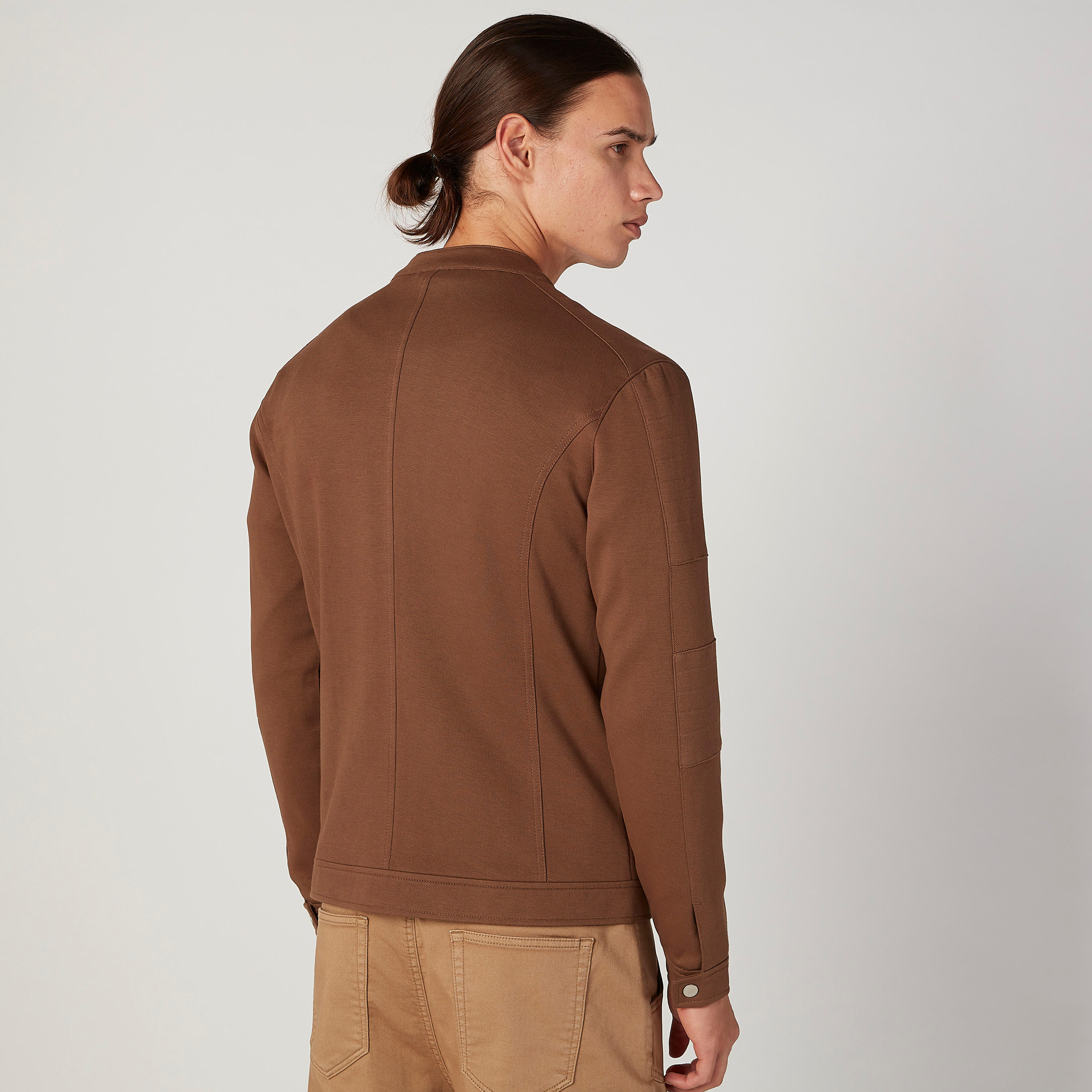 Textured Mandarin Collared Jacket with Front Zip Closure-men-clothing-jacketsandblazers-jackets-image-4