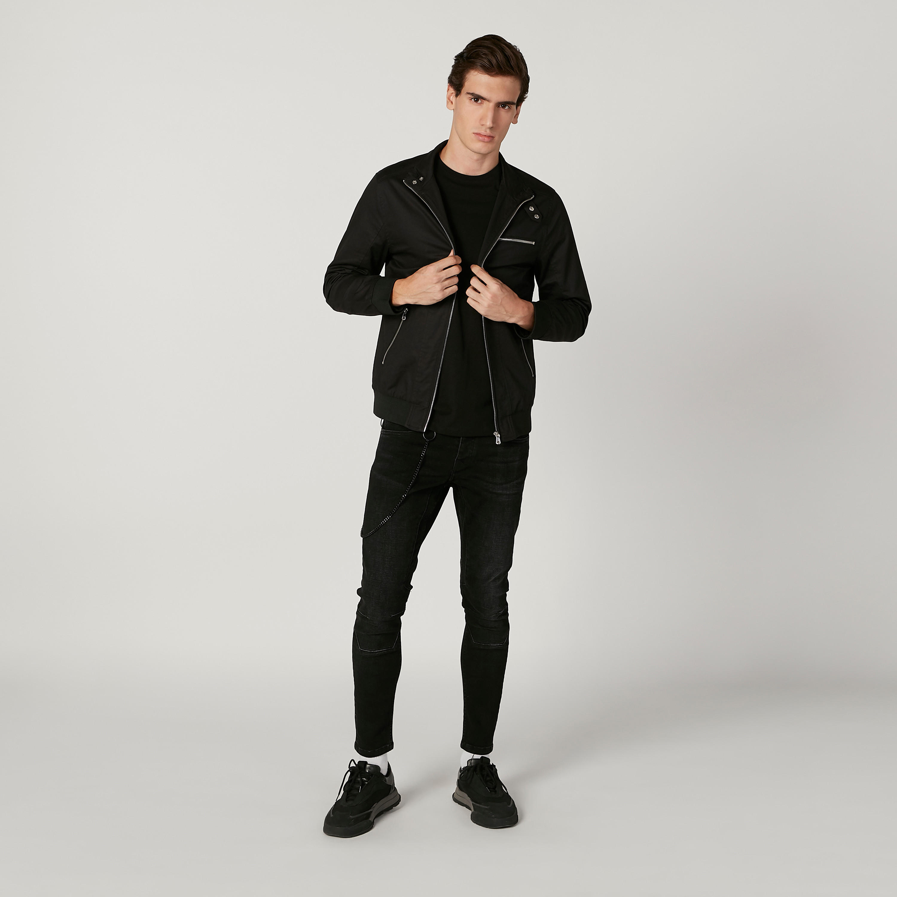 جاكيت بومبر مستدام سادة بأكمام طويلة وسحّاب -men-clothing-jacketsandblazers-jackets-image-2