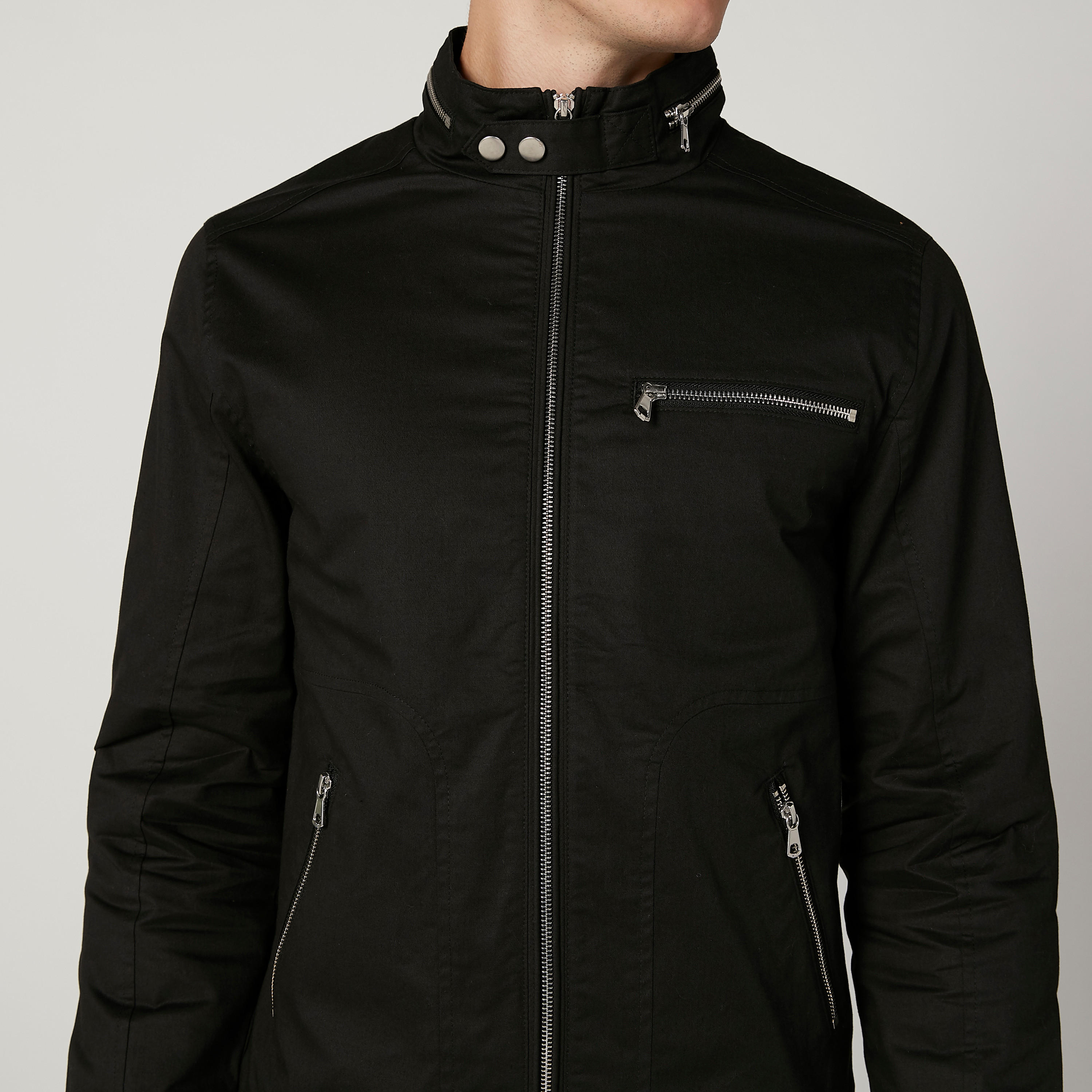 جاكيت بومبر مستدام سادة بأكمام طويلة وسحّاب -men-clothing-jacketsandblazers-jackets-image-3