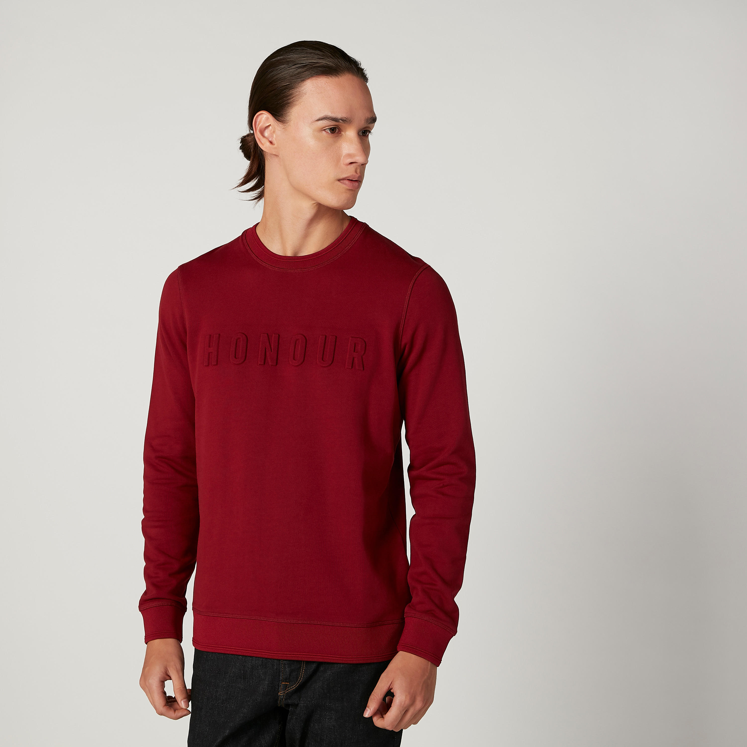 سويت شيرت مستدام سليم بارز الملمس بأكمام طويلة -men-winterwear-hoodiesandsweatshirts-image-1