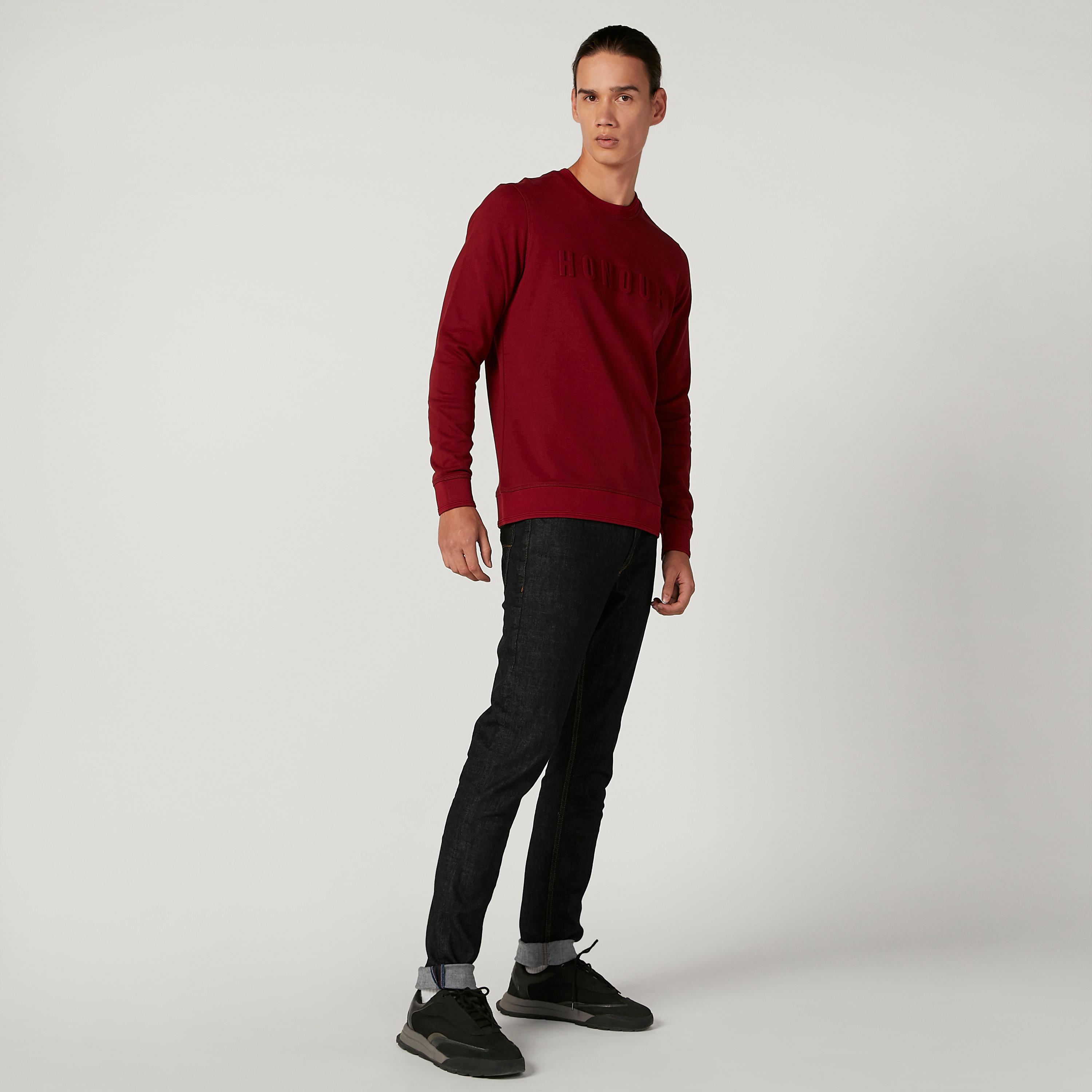 سويت شيرت مستدام سليم بارز الملمس بأكمام طويلة -men-winterwear-hoodiesandsweatshirts-image-2