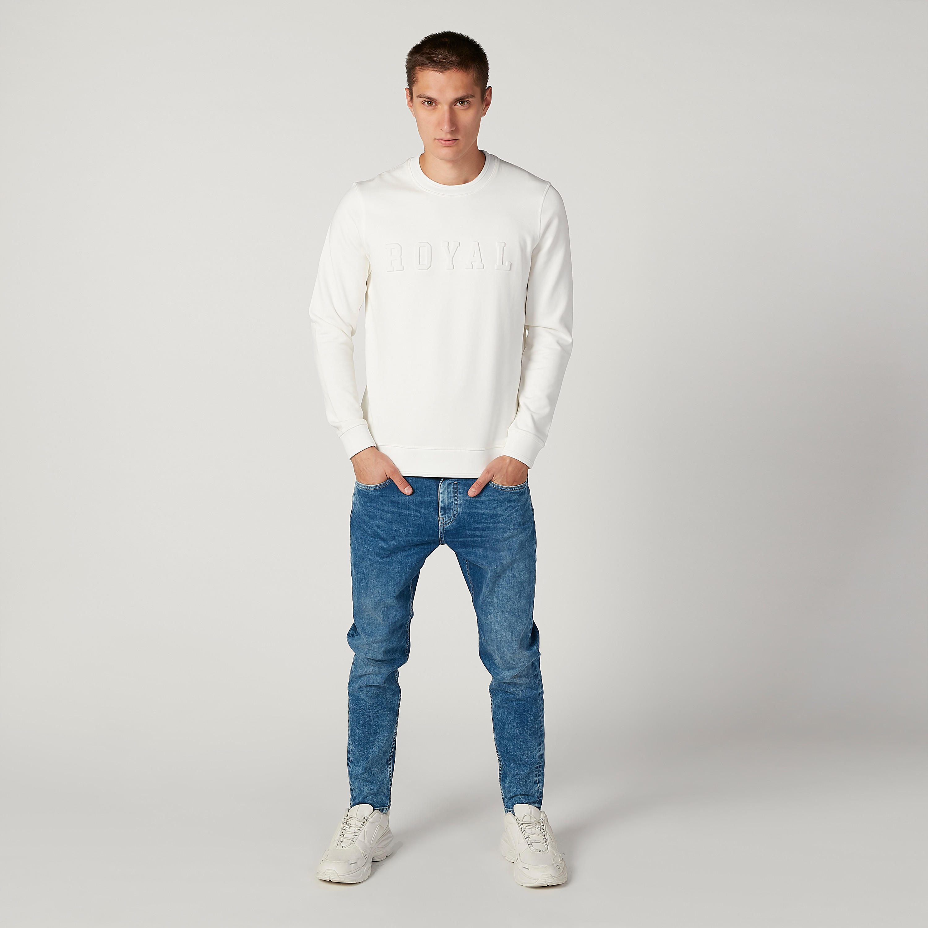 Sustainable Embossed Detail Sweatshirt with Long Sleeves-men-winterwear-hoodiesandsweatshirts-image-2