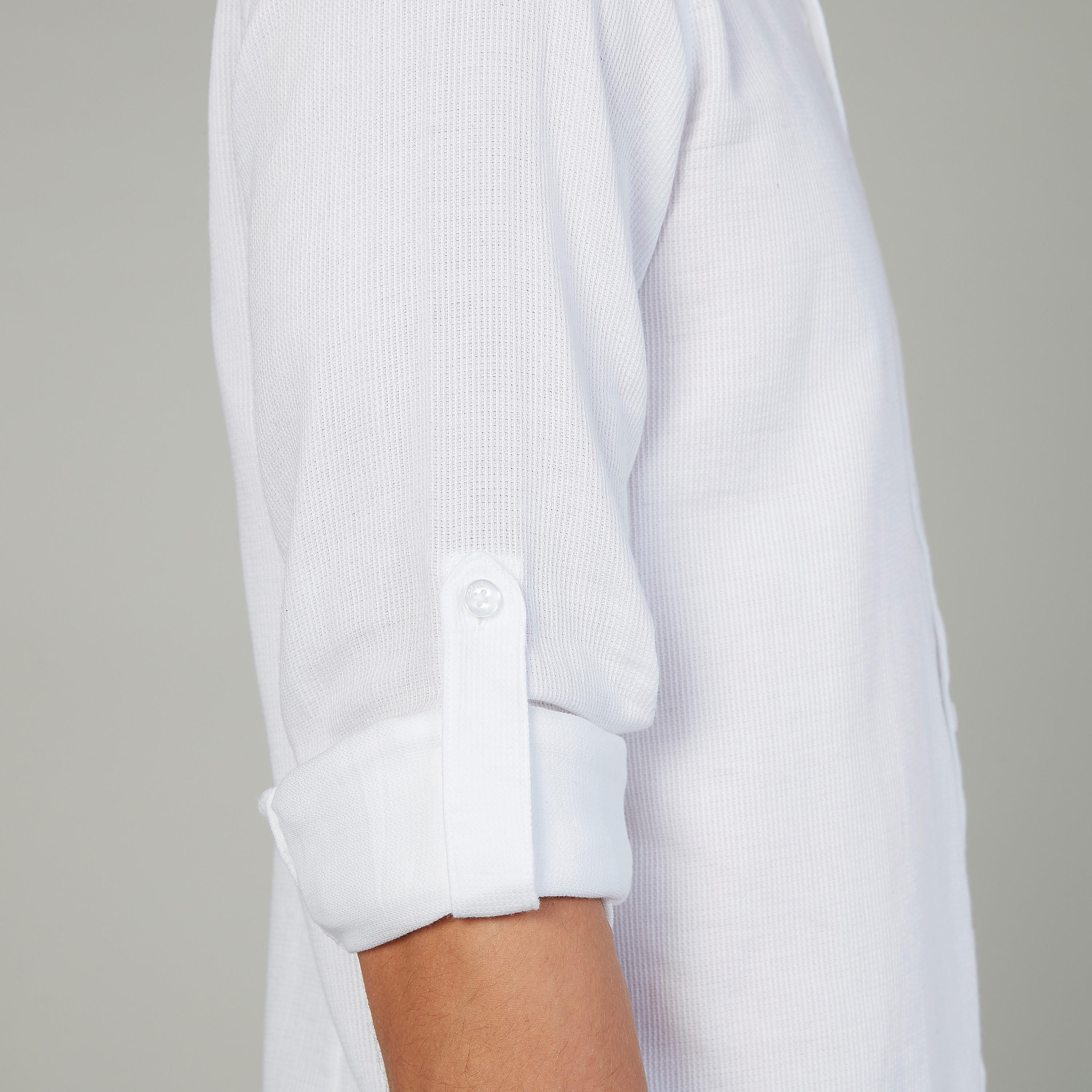 قميص سادة بياقة ماندارين وأكمام طويلة-men-clothing-shirts-image-3