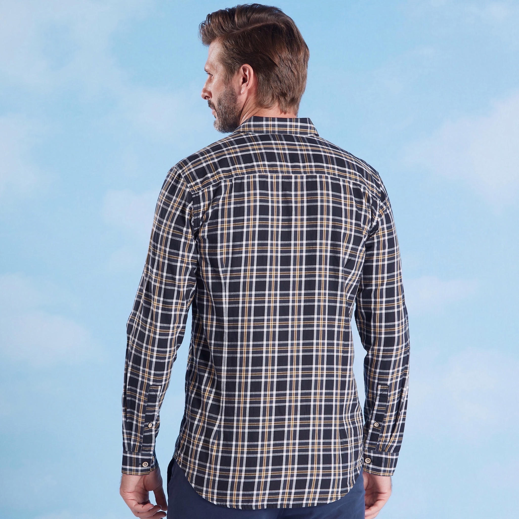 قميص مستدام سليم كاروهات بأكمام طويلة  -men-clothing-shirts-image-5