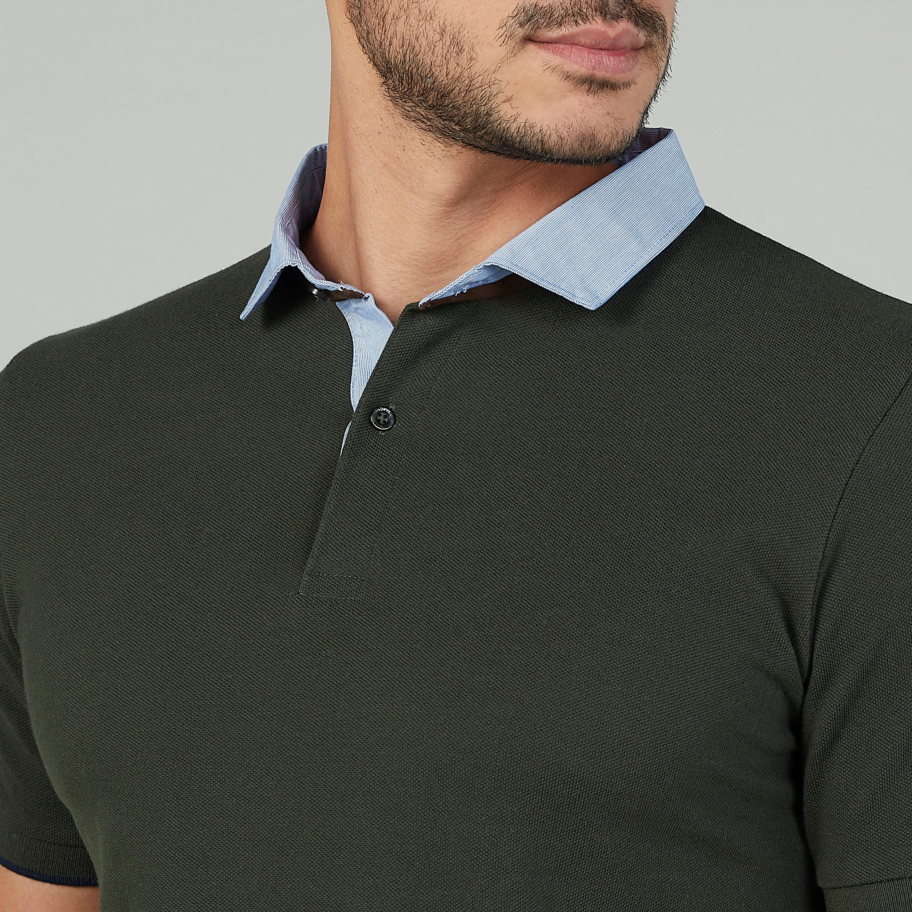 تيشيرت مستدام مقلّم بقصّة سليم وياقة ضيّقة -men-clothing-tshirtsandpolos-polos-image-3