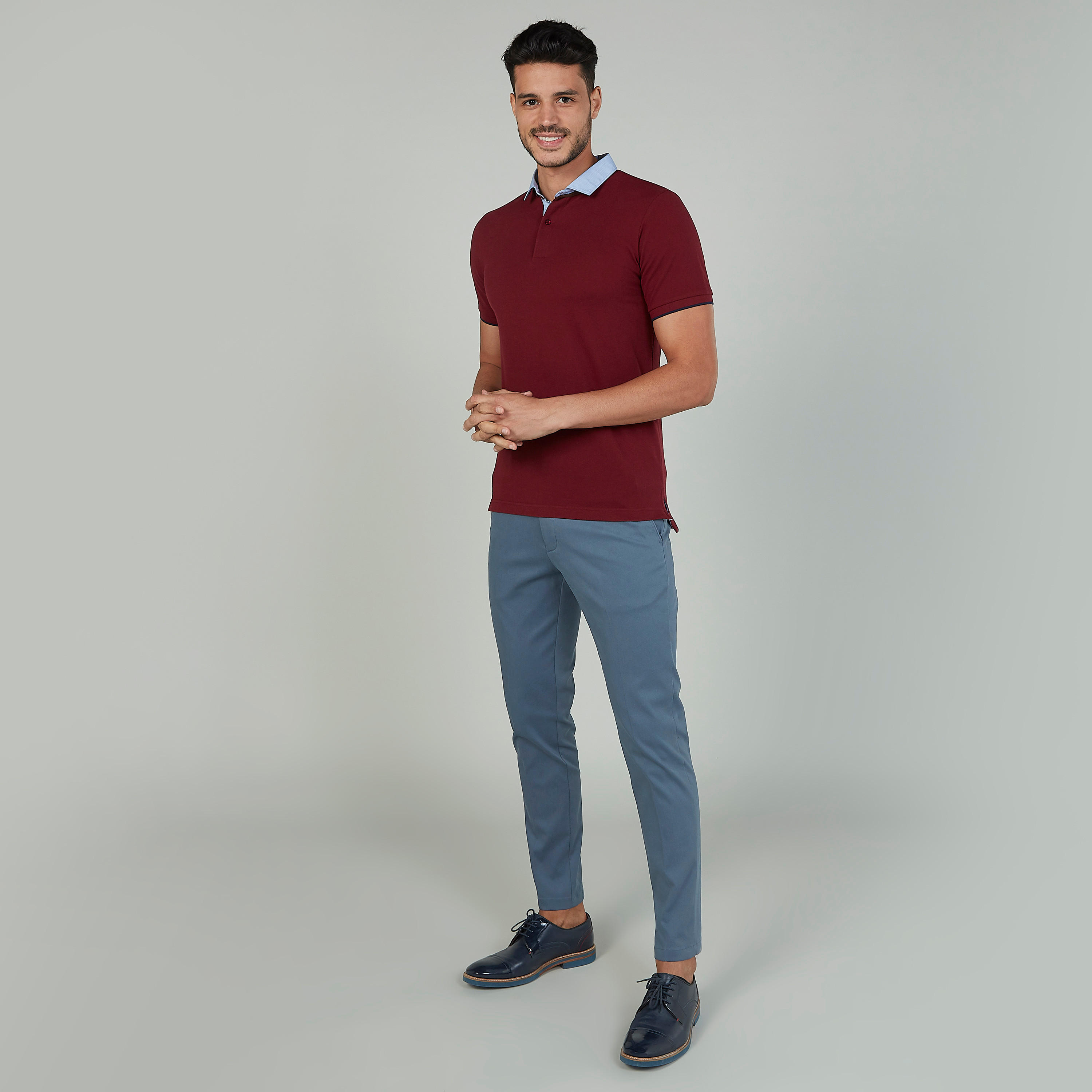 تيشيرت مستدام مقلّم بقصّة سليم وياقة ضيّقة -men-clothing-tshirtsandpolos-polos-image-12