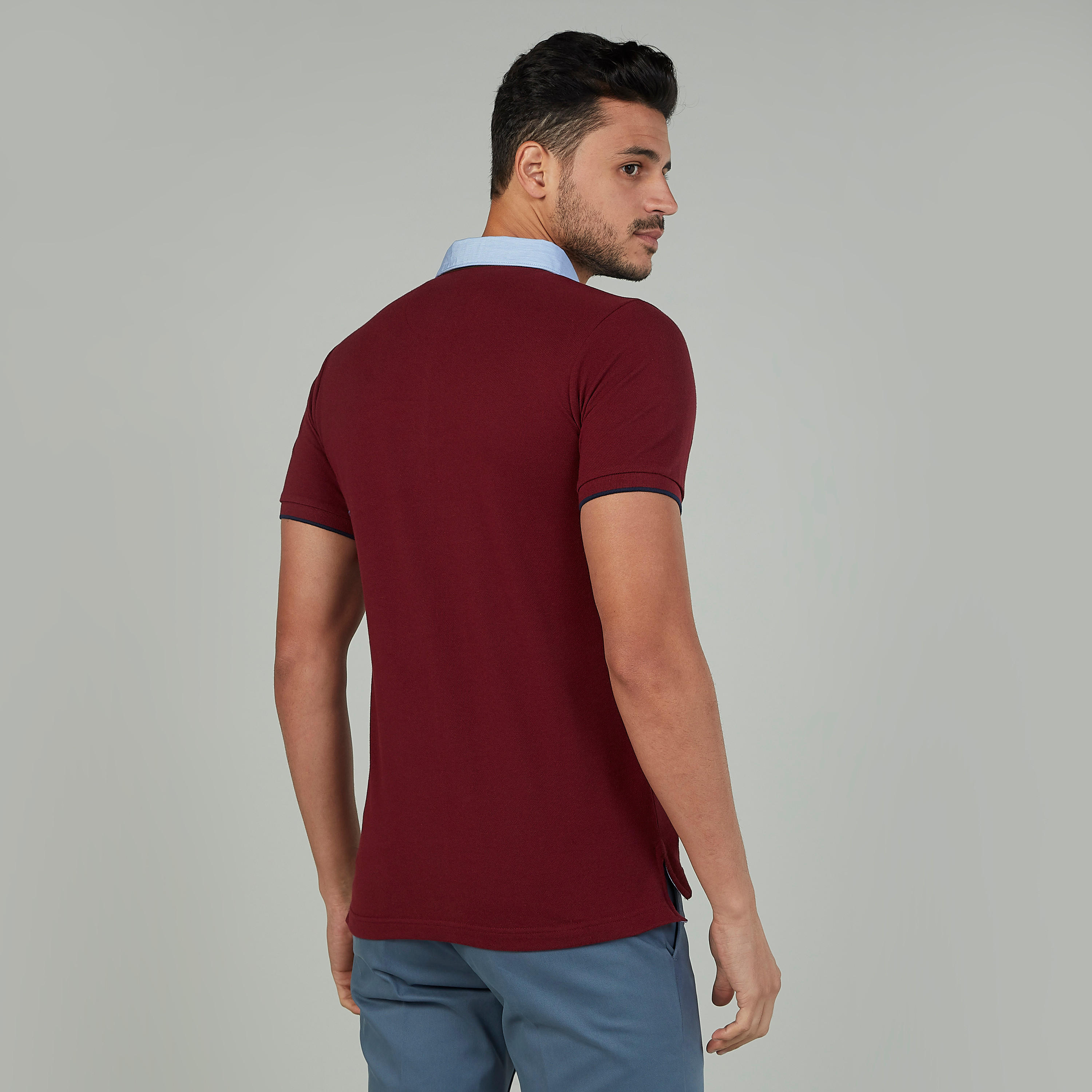 تيشيرت مستدام مقلّم بقصّة سليم وياقة ضيّقة -men-clothing-tshirtsandpolos-polos-image-14