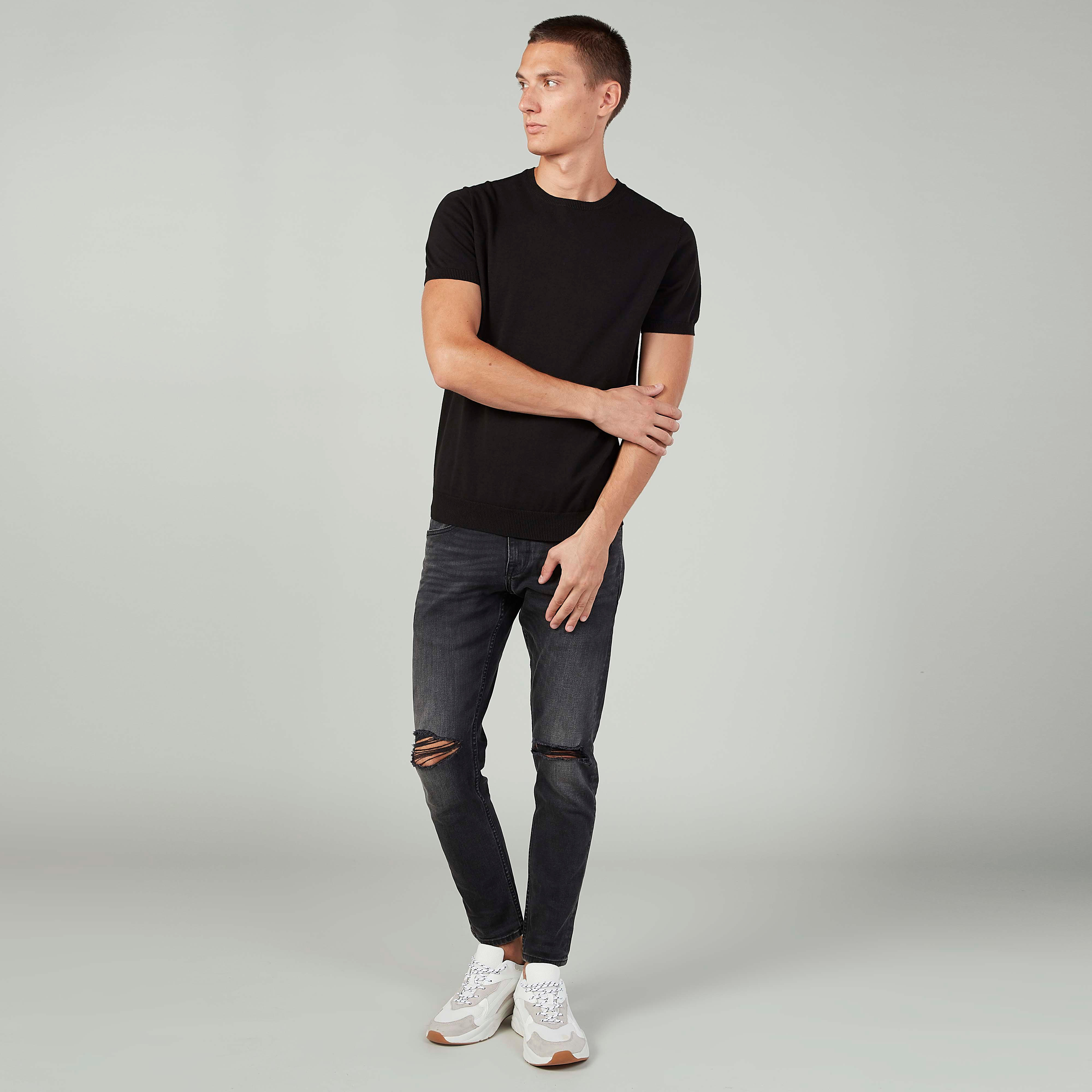 تيشيرت مستدام سليم سادة بياقة مستديرة وأكمام قصيرة-men-clothing-tshirtsandpolos-tshirts-image-2