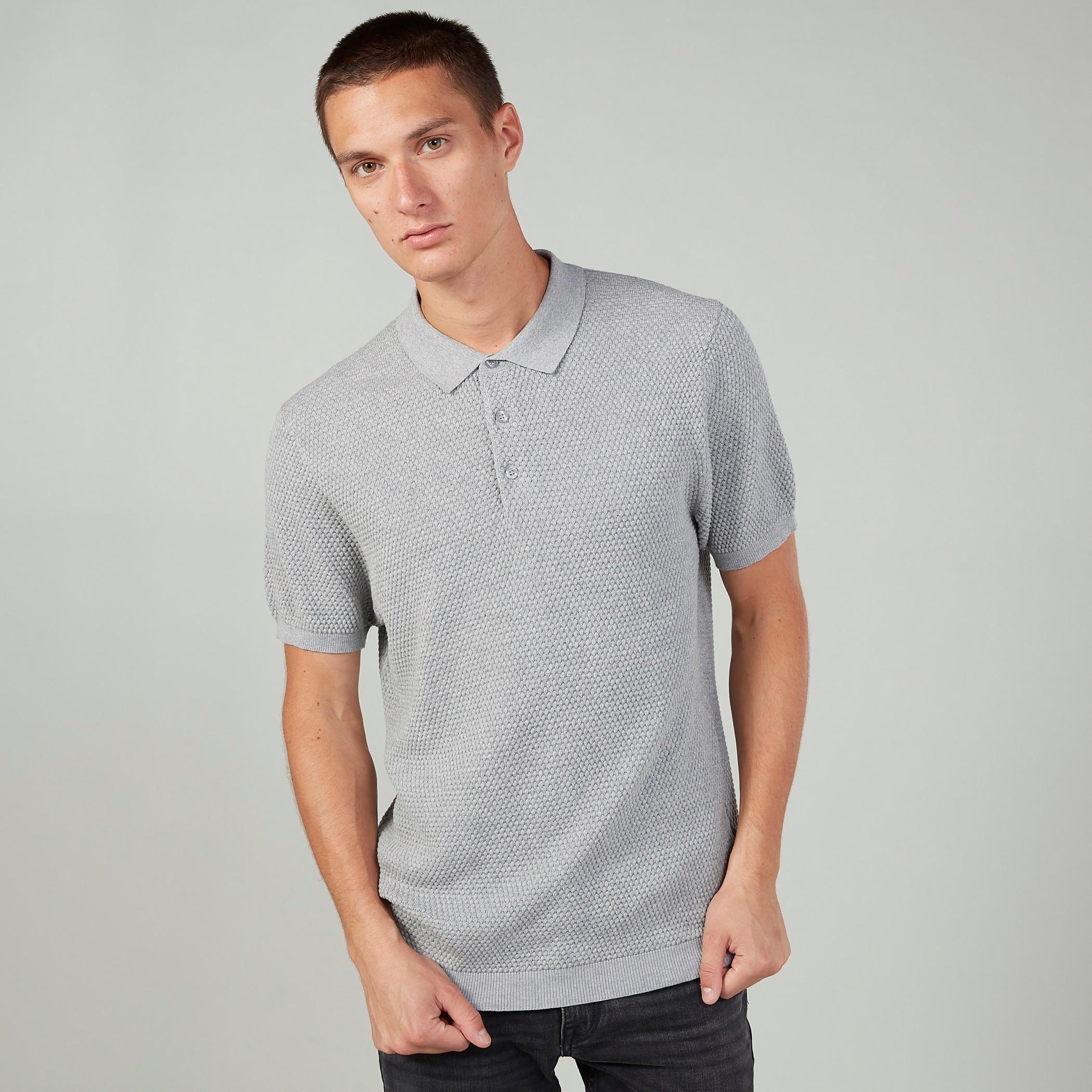 تيشيرت مستدام بقصّة سليم وياقة بولو وأكمام قصيرة -men-clothing-tshirtsandpolos-polos-image-1