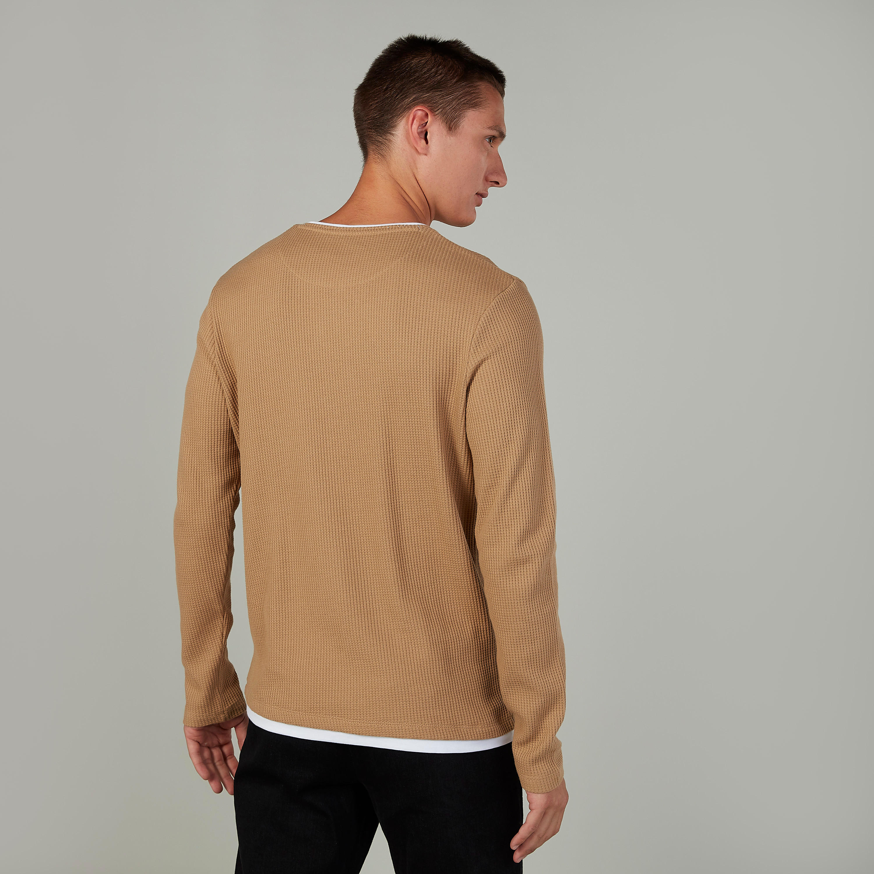 Slim Fit Textured Sweater with Crew Neck and Long Sleeves-men-clothing-sweatersandpullovers-image-4