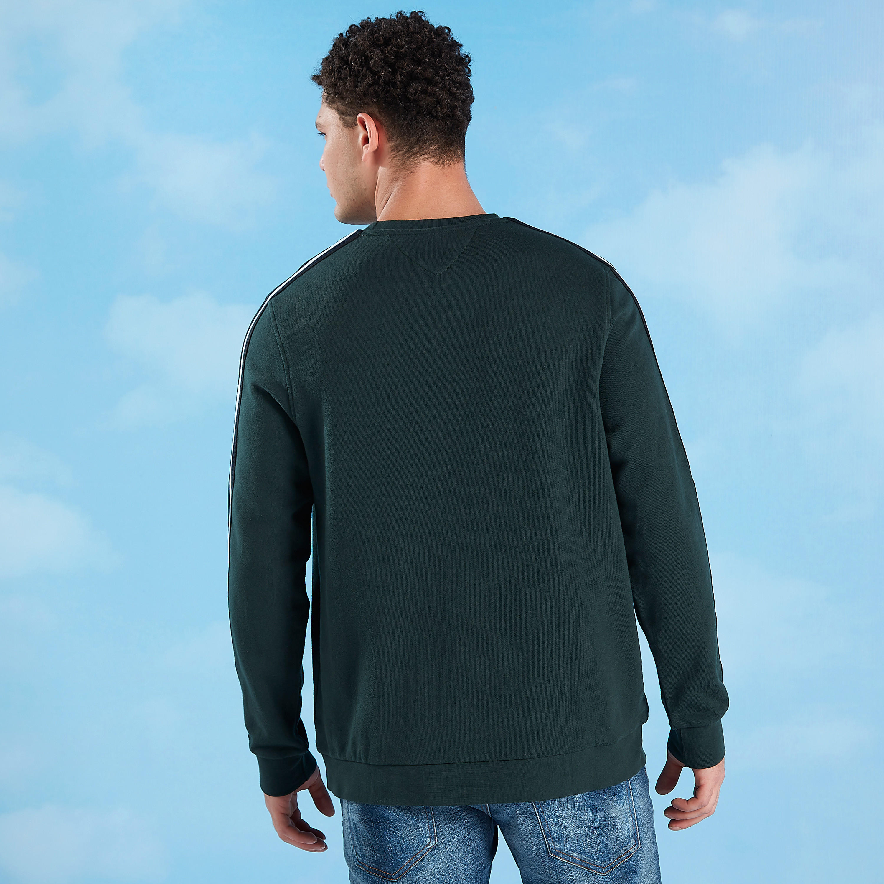 Plain Sweater with Round Neck and Long Sleeves-men-winterwear-hoodiesandsweatshirts-image-4