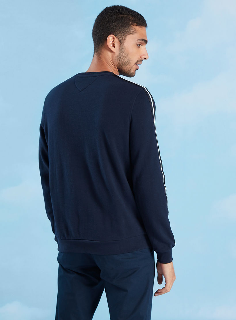 Plain Sweater with Round Neck and Long Sleeves-men-winterwear-hoodiesandsweatshirts-image-5
