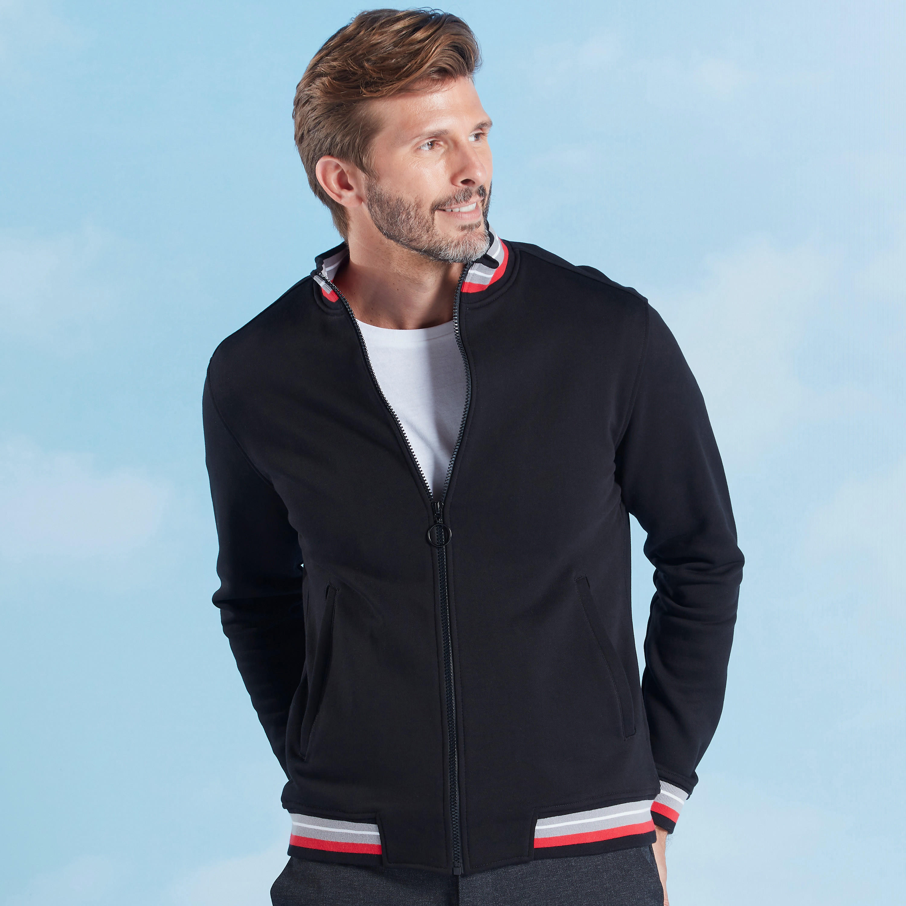 سويت شيرت سادة سليم بياقة عالية وأكمام طويلة-men-winterwear-hoodiesandsweatshirts-image-1