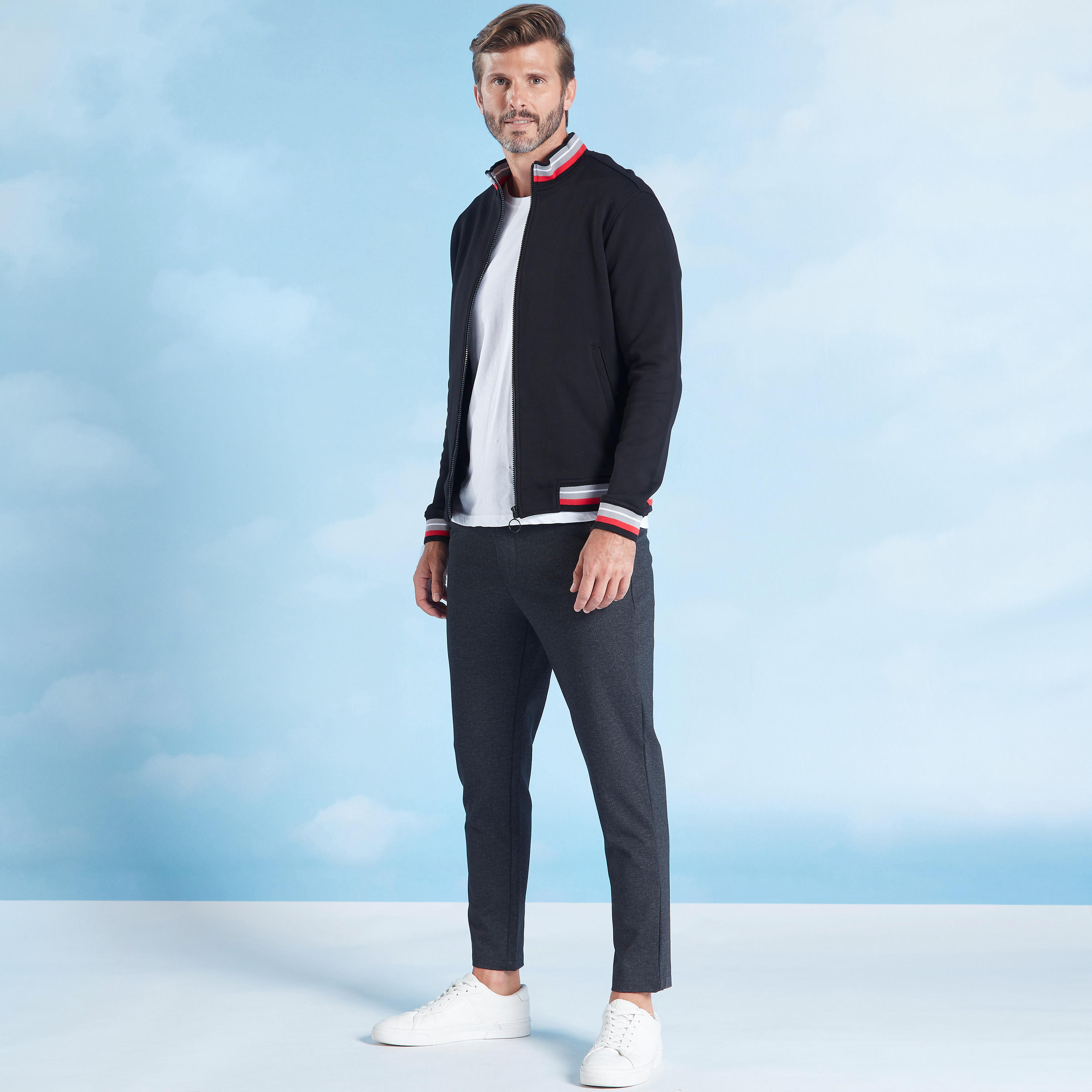 سويت شيرت سادة سليم بياقة عالية وأكمام طويلة-men-winterwear-hoodiesandsweatshirts-image-2
