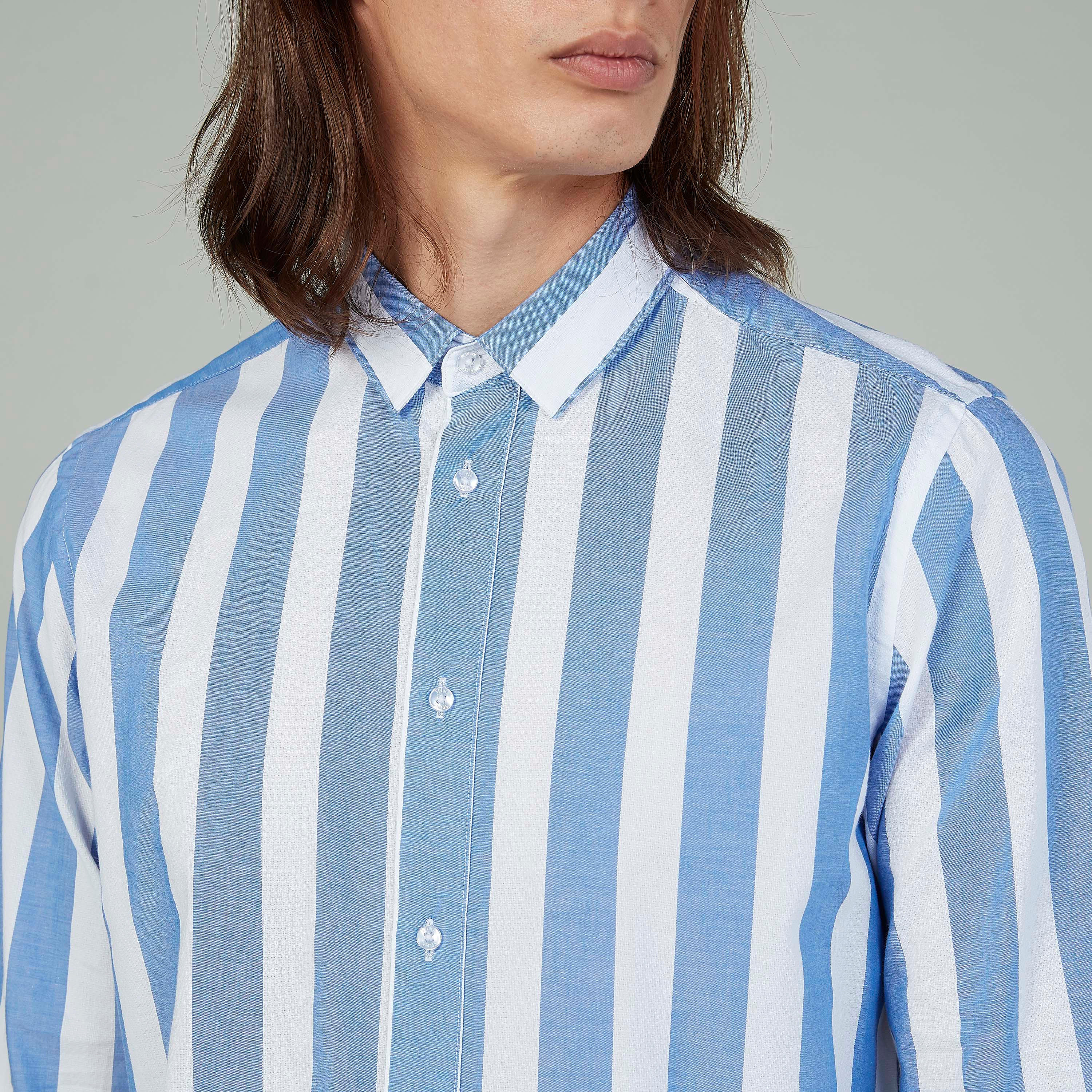 قميص مستدام رسمي بارز الملمس بياقة عاديّة وأكمام طويلة-men-clothing-shirts-image-3