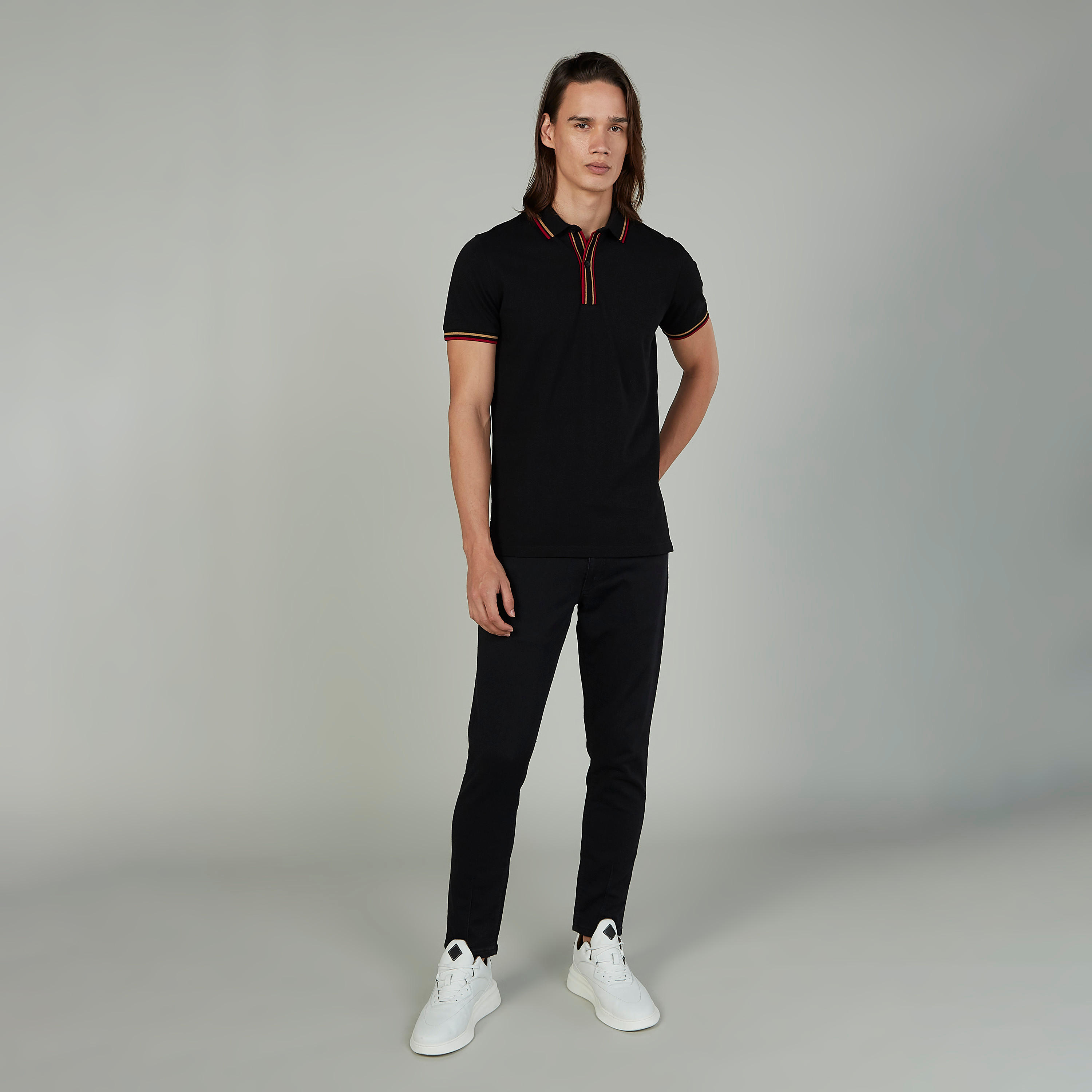 تيشيرت بولو سادة بأكمام قصيرة-men-clothing-tshirtsandpolos-polos-image-4