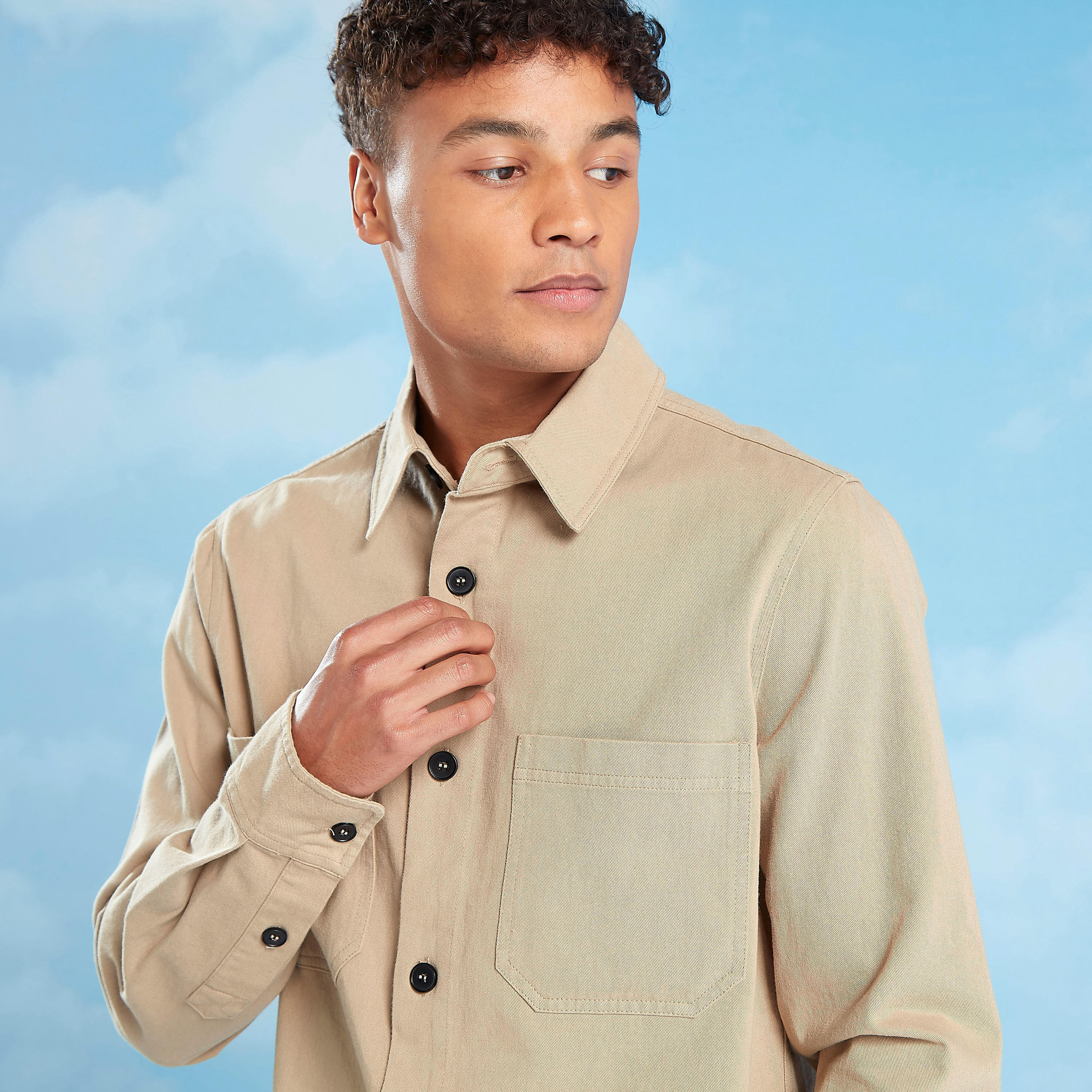Slim Fit Textured Jacket with Long Sleeves and Chest Pockets-men-clothing-jacketsandblazers-jackets-image-3