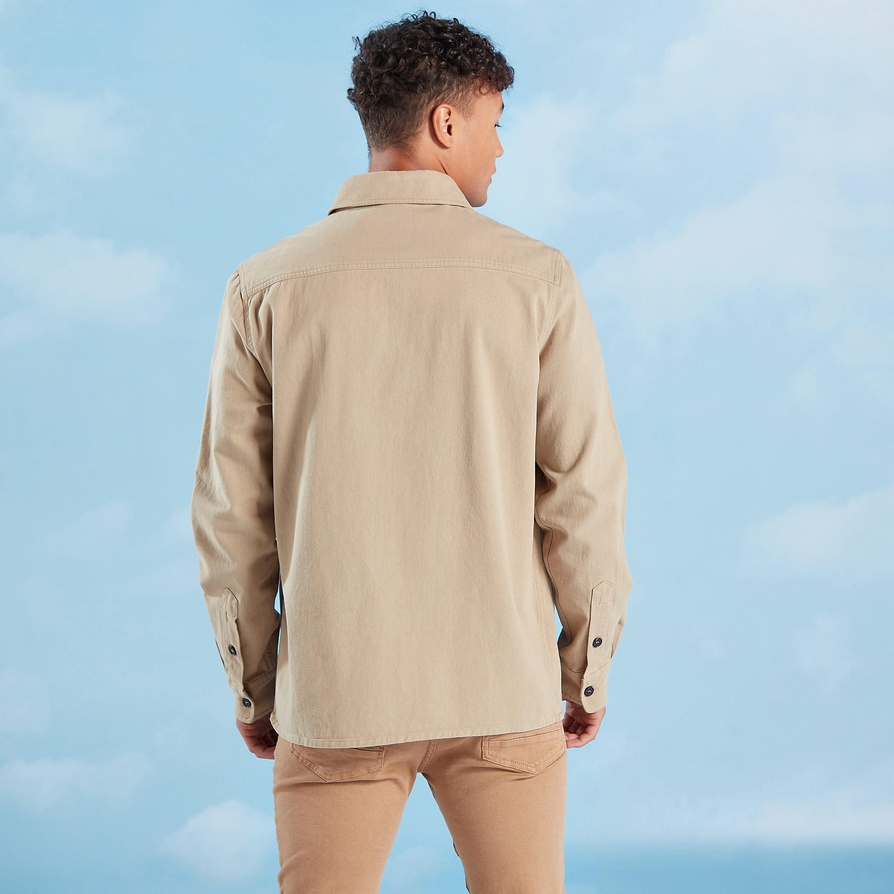 Slim Fit Textured Jacket with Long Sleeves and Chest Pockets-men-clothing-jacketsandblazers-jackets-image-4