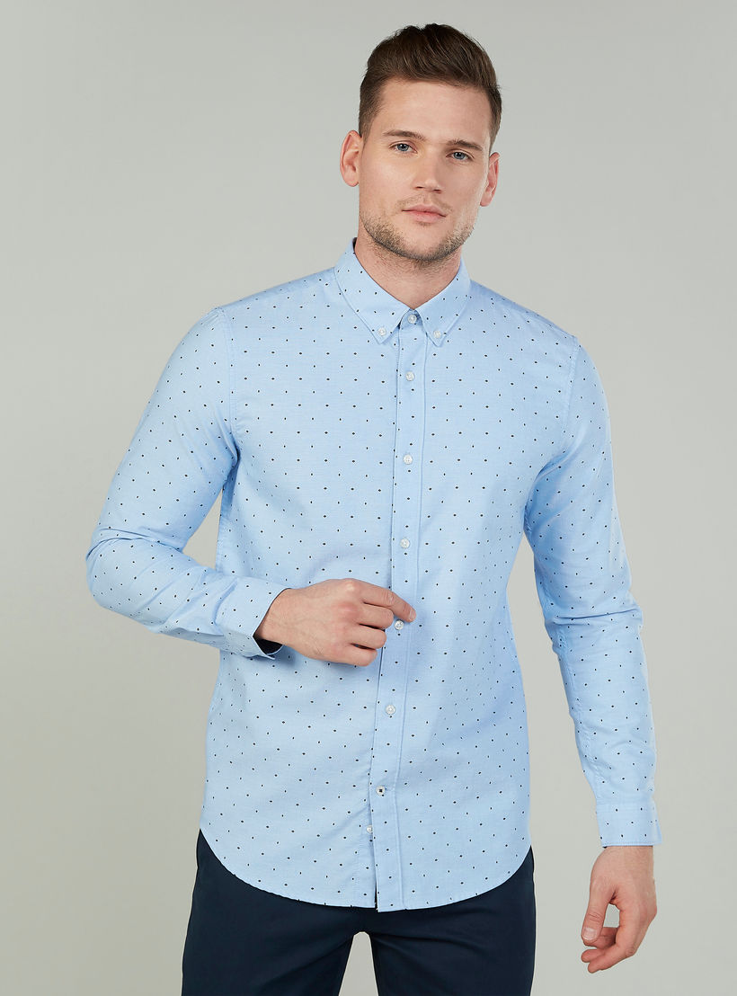 All Over Print Shirt with Button Down Collar and Long Sleeves-men-clothing-shirts-image-1