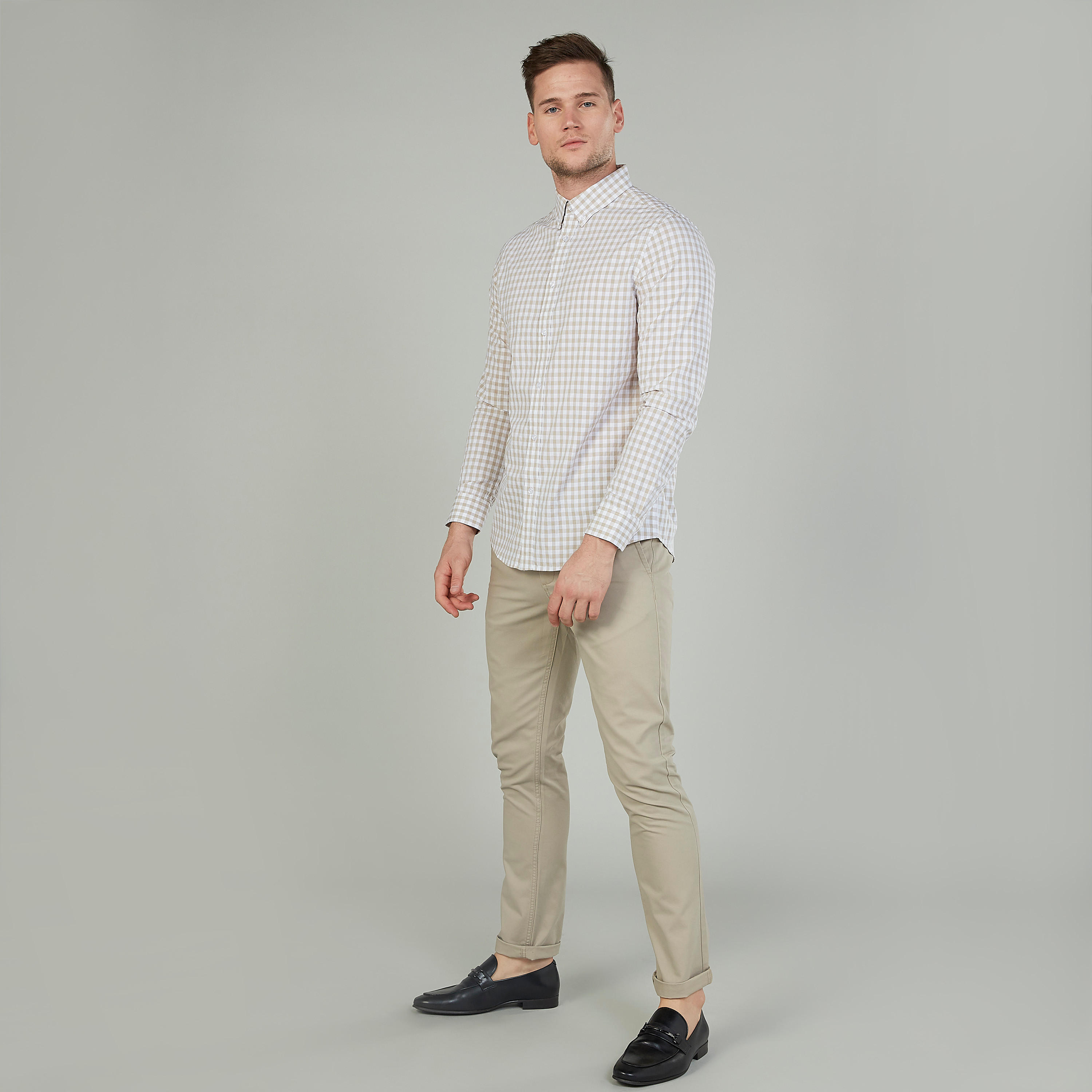 قميص كاروهات بقصّة سليم وياقة عادية وأكمام طويلة-men-clothing-shirts-image-2