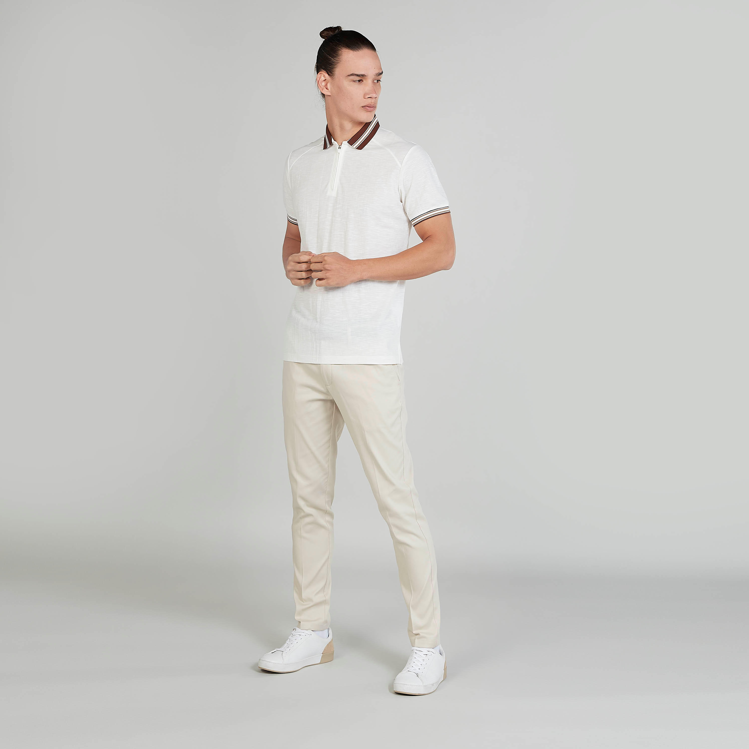 Textured Polo T-shirt with Short Sleeves-men-clothing-tshirtsandpolos-polos-image-2