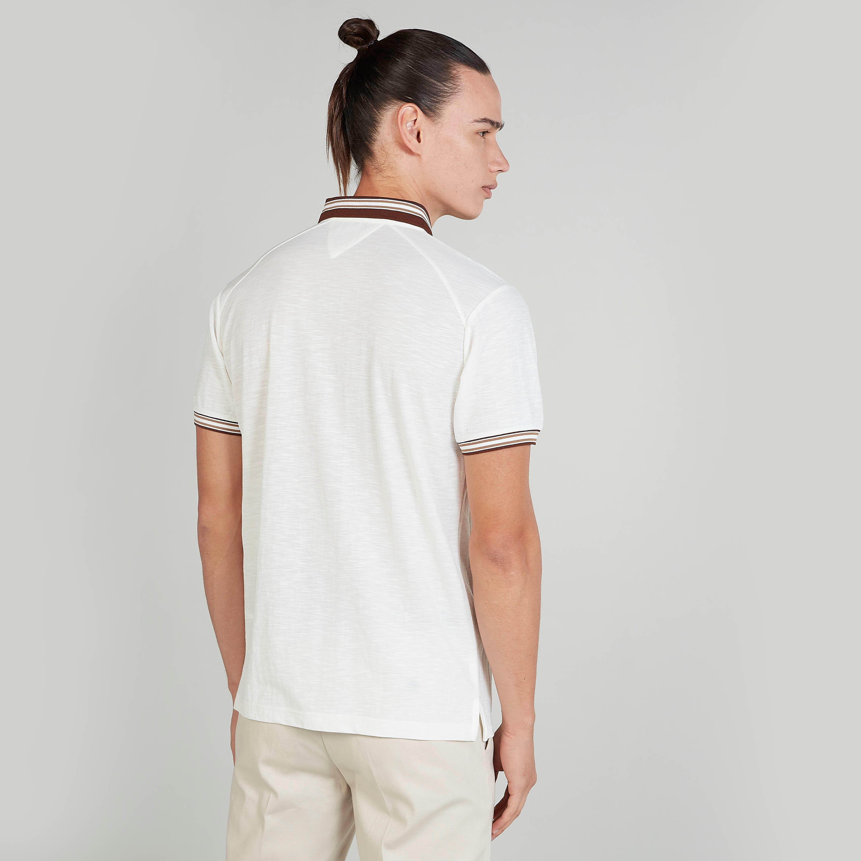 Textured Polo T-shirt with Short Sleeves-men-clothing-tshirtsandpolos-polos-image-4