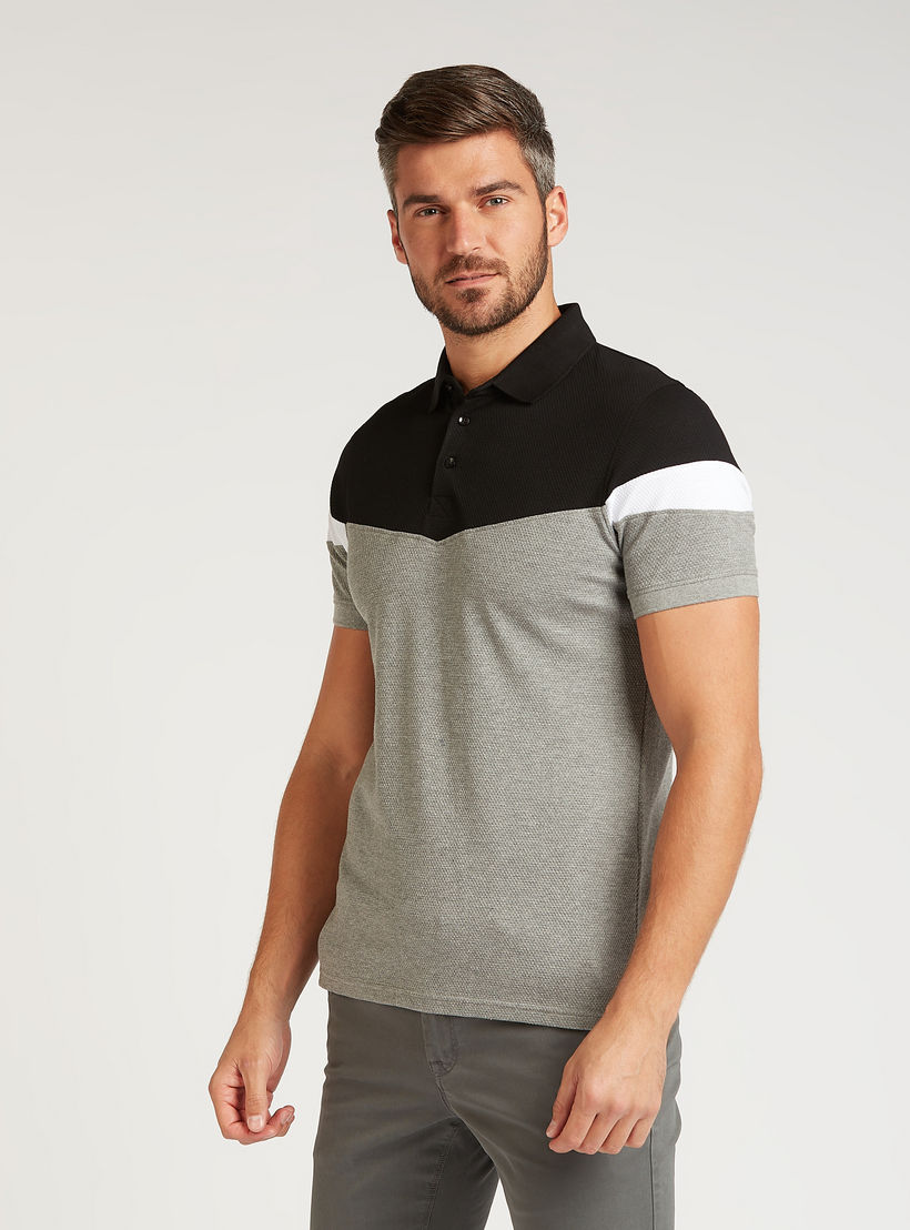 تيشيرت بولو بقوالب ملونة بأكمام قصيرة-men-clothing-tshirtsandpolos-polos-image-5