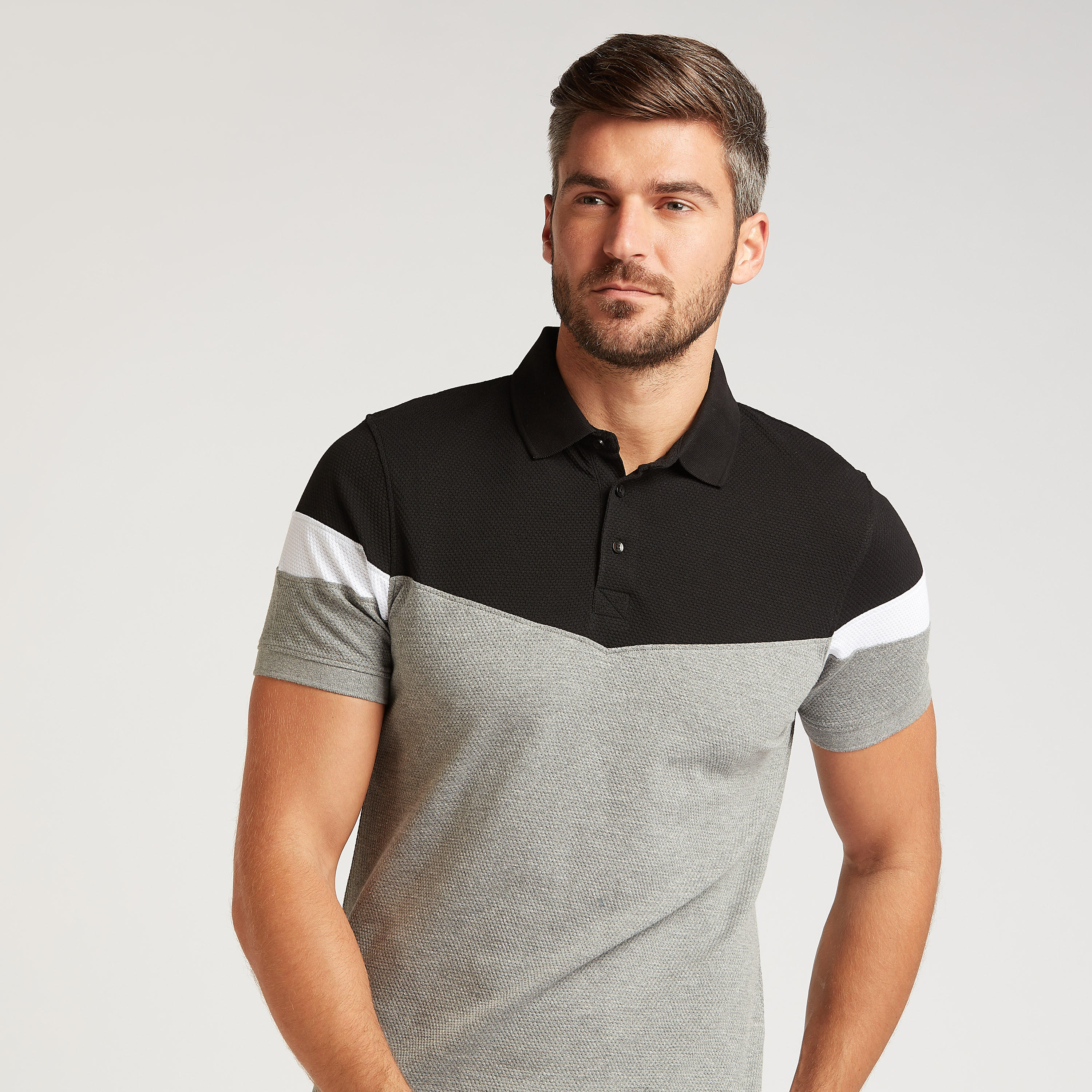 تيشيرت بولو بقوالب ملونة بأكمام قصيرة-men-clothing-tshirtsandpolos-polos-image-3