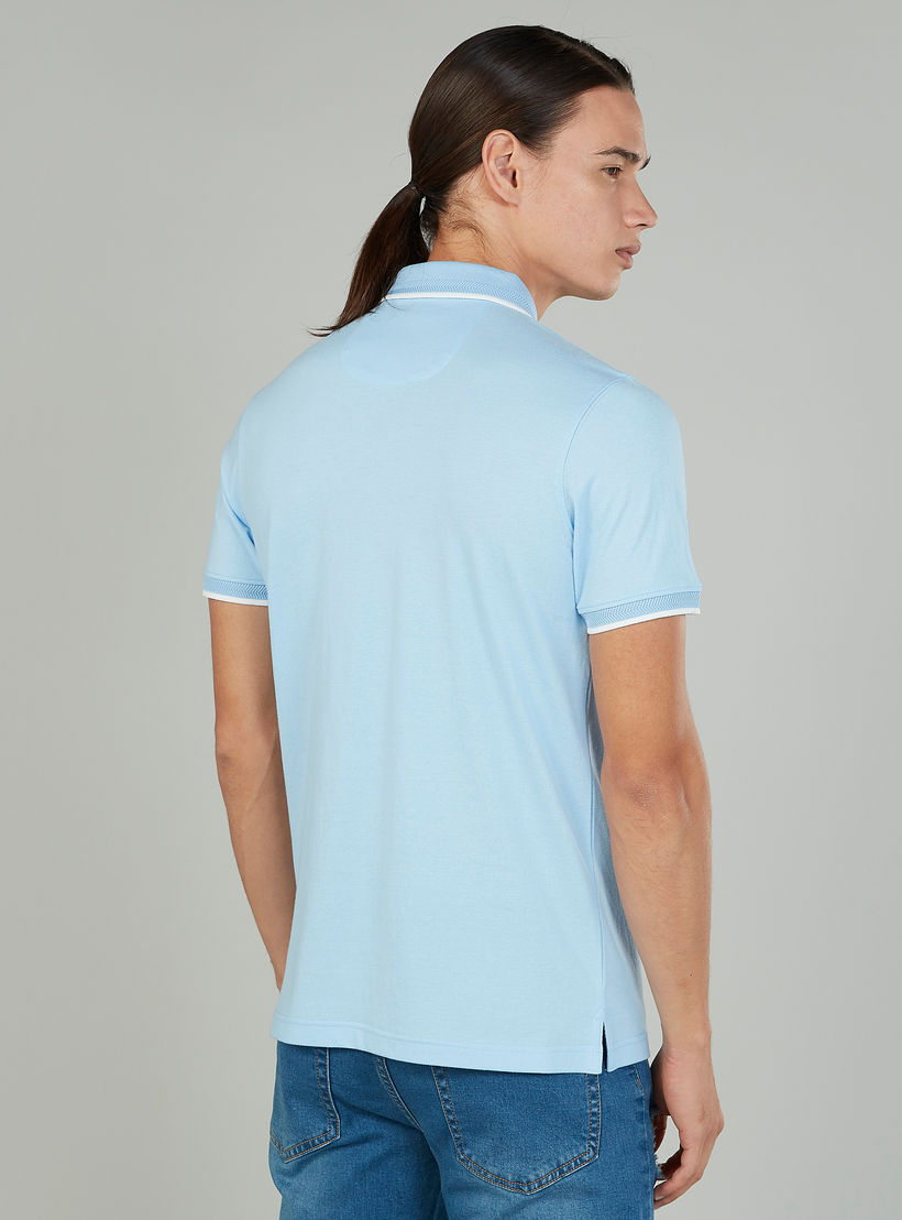 تيشيرت بولو سليم بارز الملمس سليم بأكمام قصيرة-men-clothing-tshirtsandpolos-polos-image-4