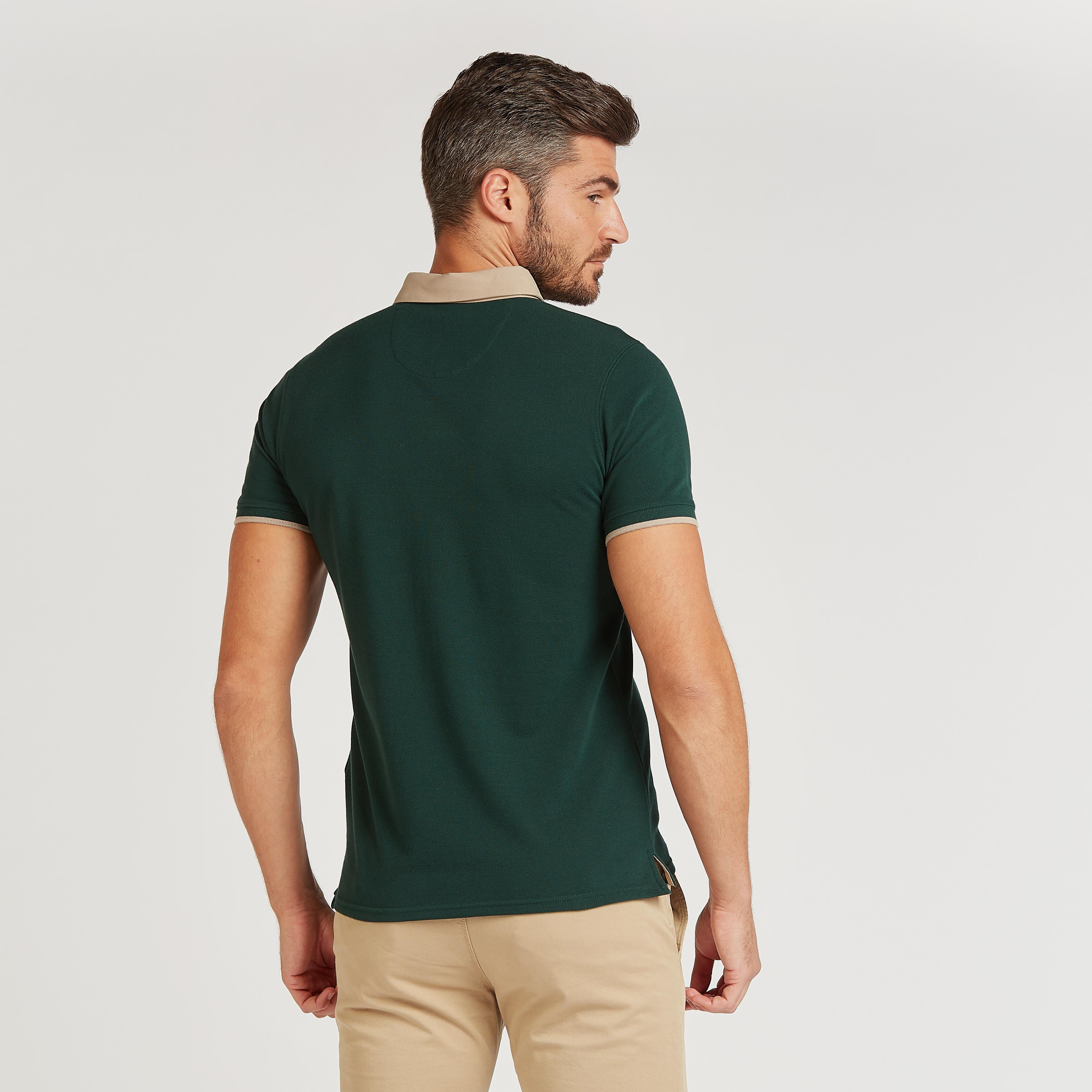 قميص بولو سادة بقصة سليم بياقة عاديّة وأكمام قصيرة-men-clothing-tshirtsandpolos-polos-image-2