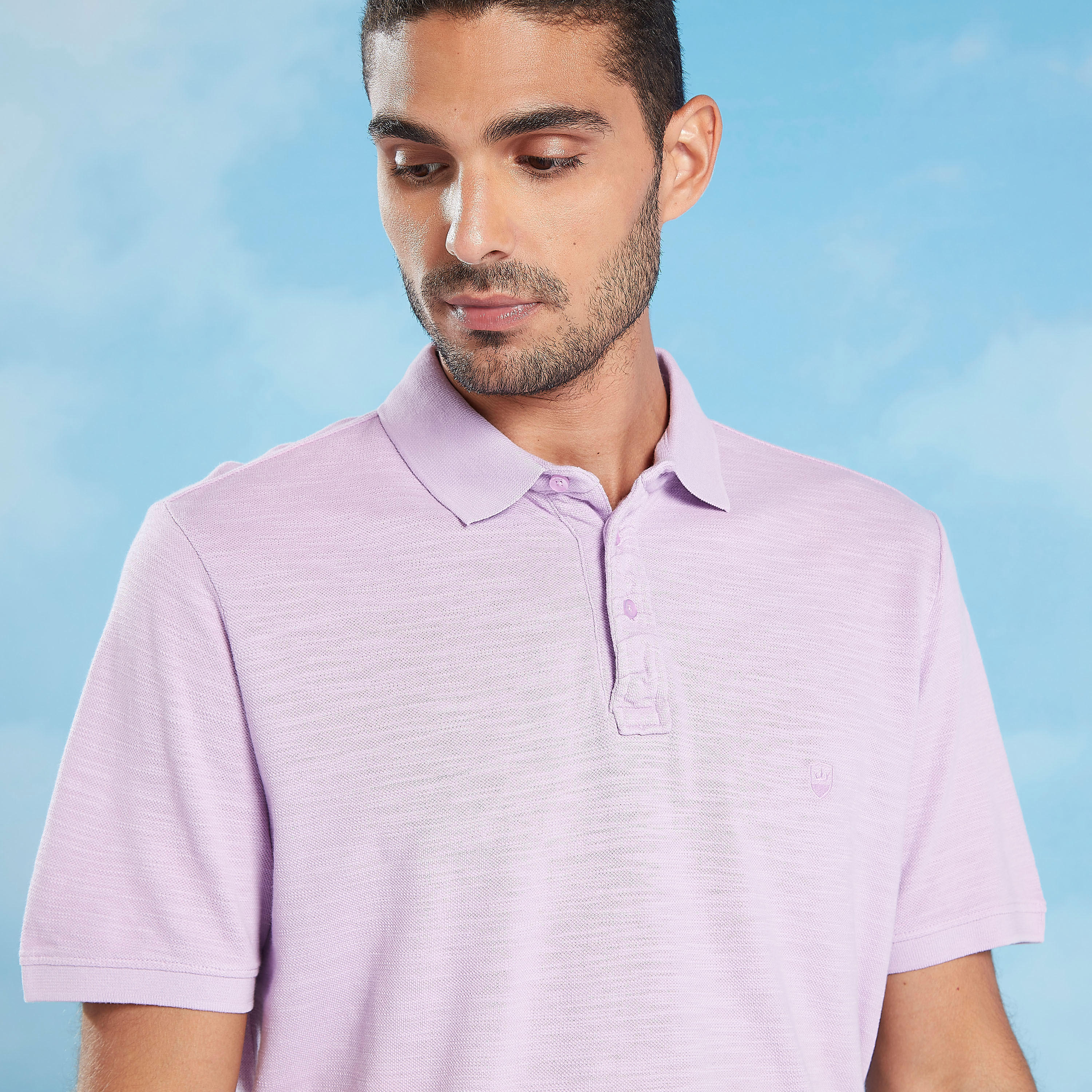 تيشيرت بولو سليم فيت سادة بأكمام قصيرة-men-clothing-tshirtsandpolos-polos-image-4
