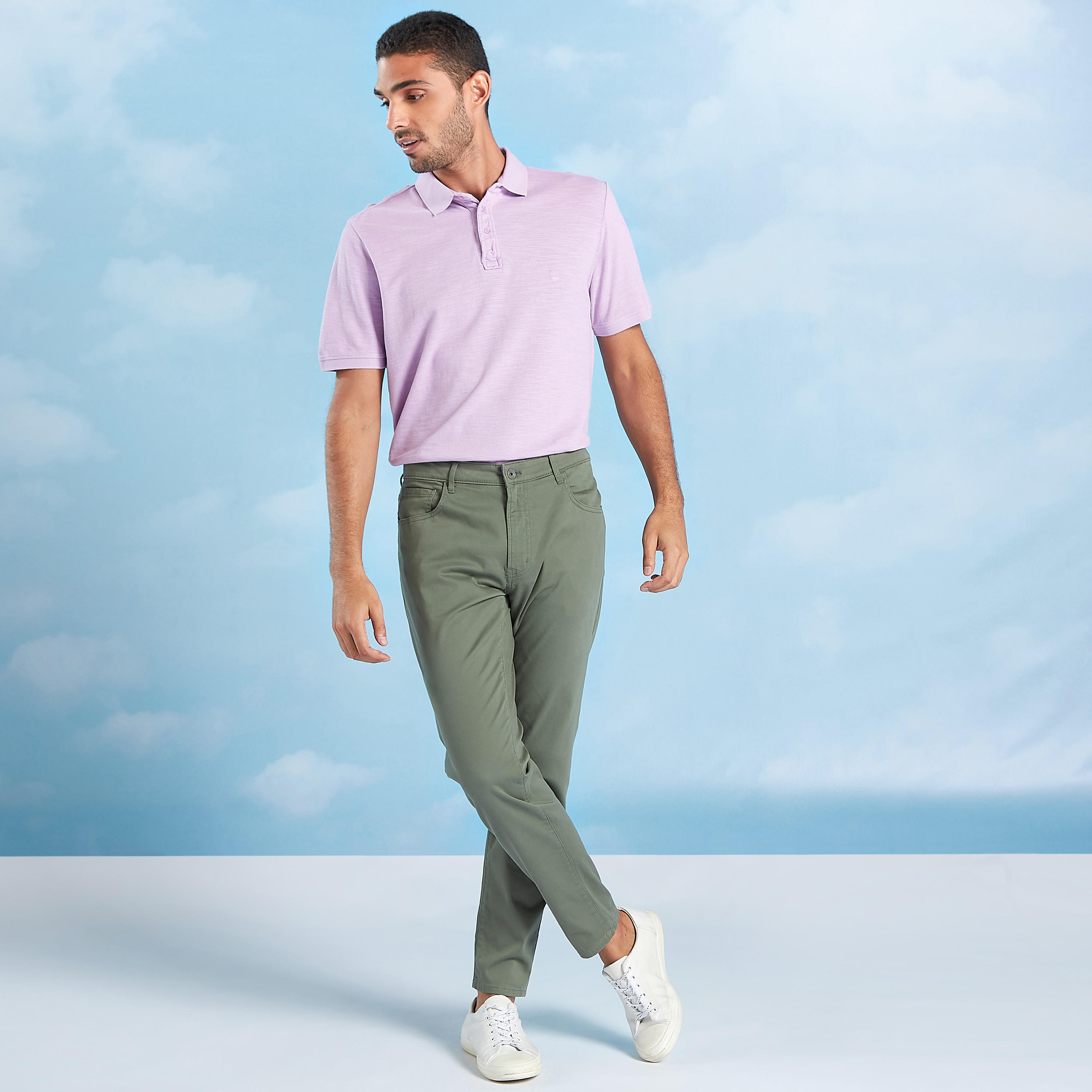 تيشيرت بولو سليم فيت سادة بأكمام قصيرة-men-clothing-tshirtsandpolos-polos-image-3
