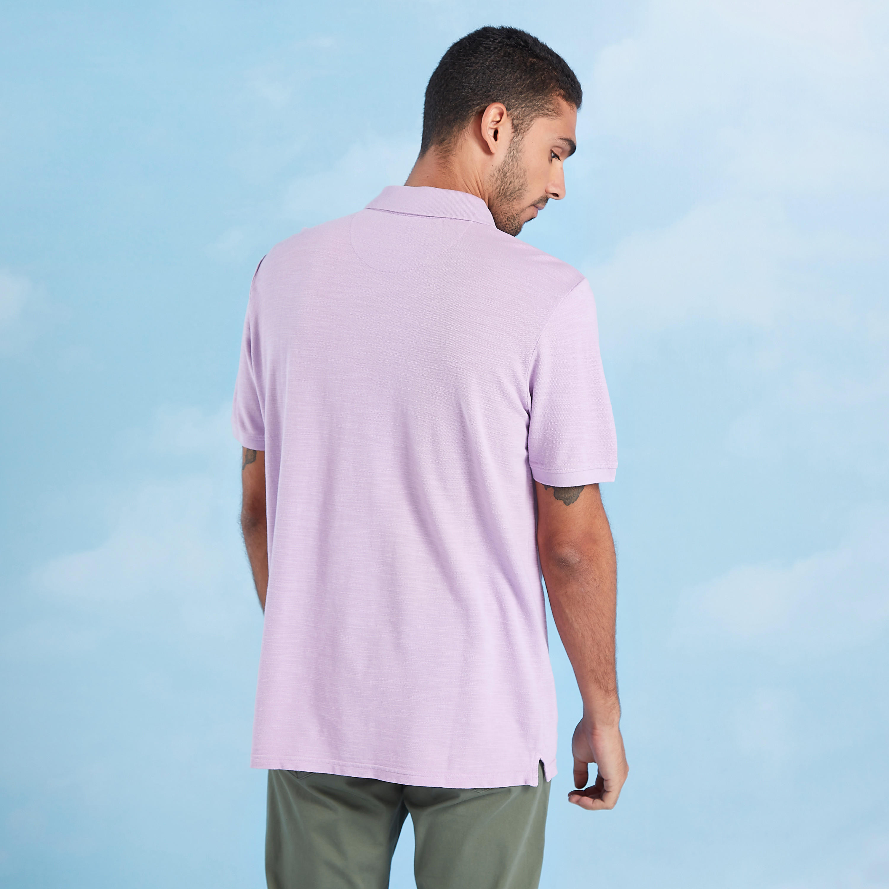 تيشيرت بولو سليم فيت سادة بأكمام قصيرة-men-clothing-tshirtsandpolos-polos-image-1