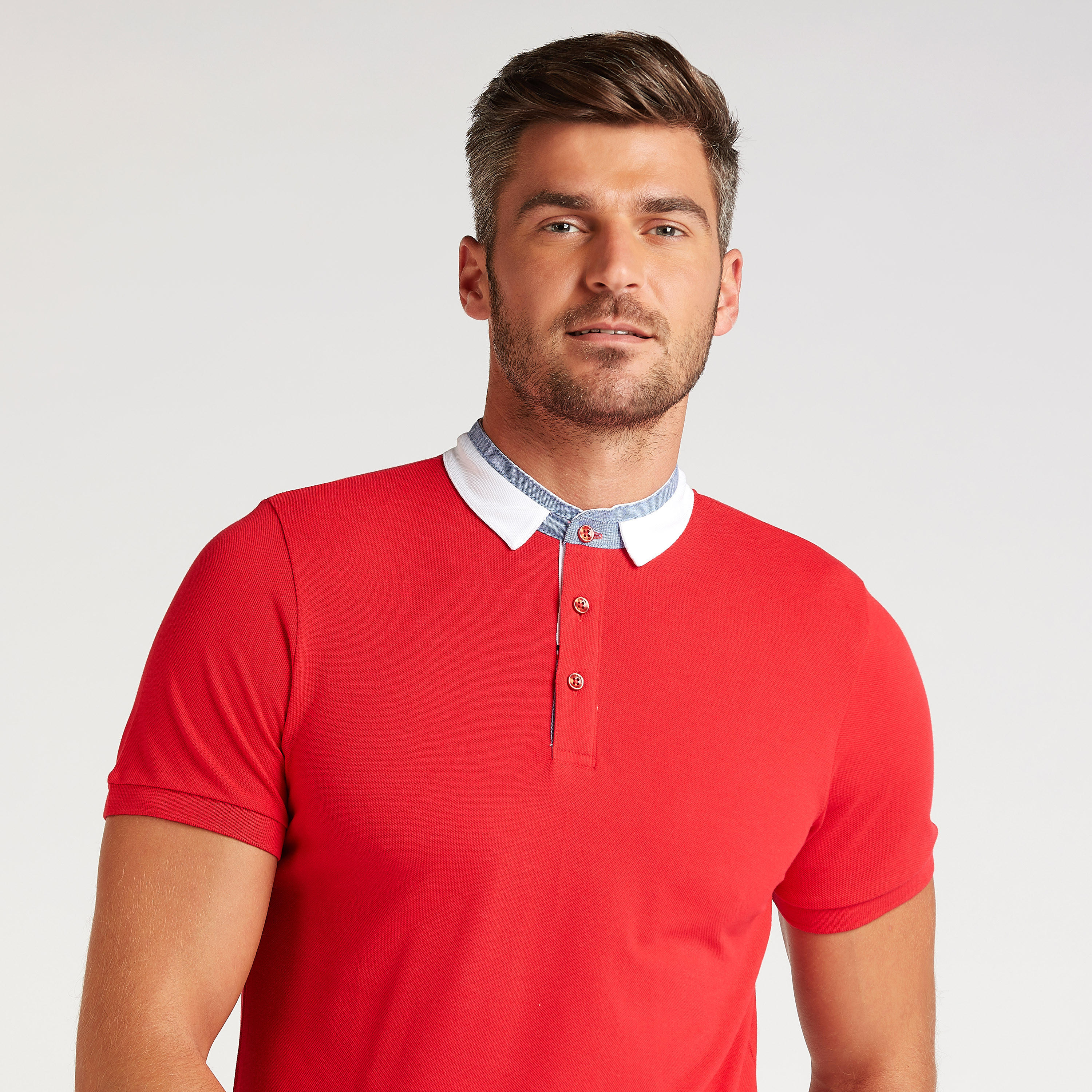 Slim Fit Textured Polo T-shirt with Short Sleeves-men-clothing-tshirtsandpolos-polos-image-3