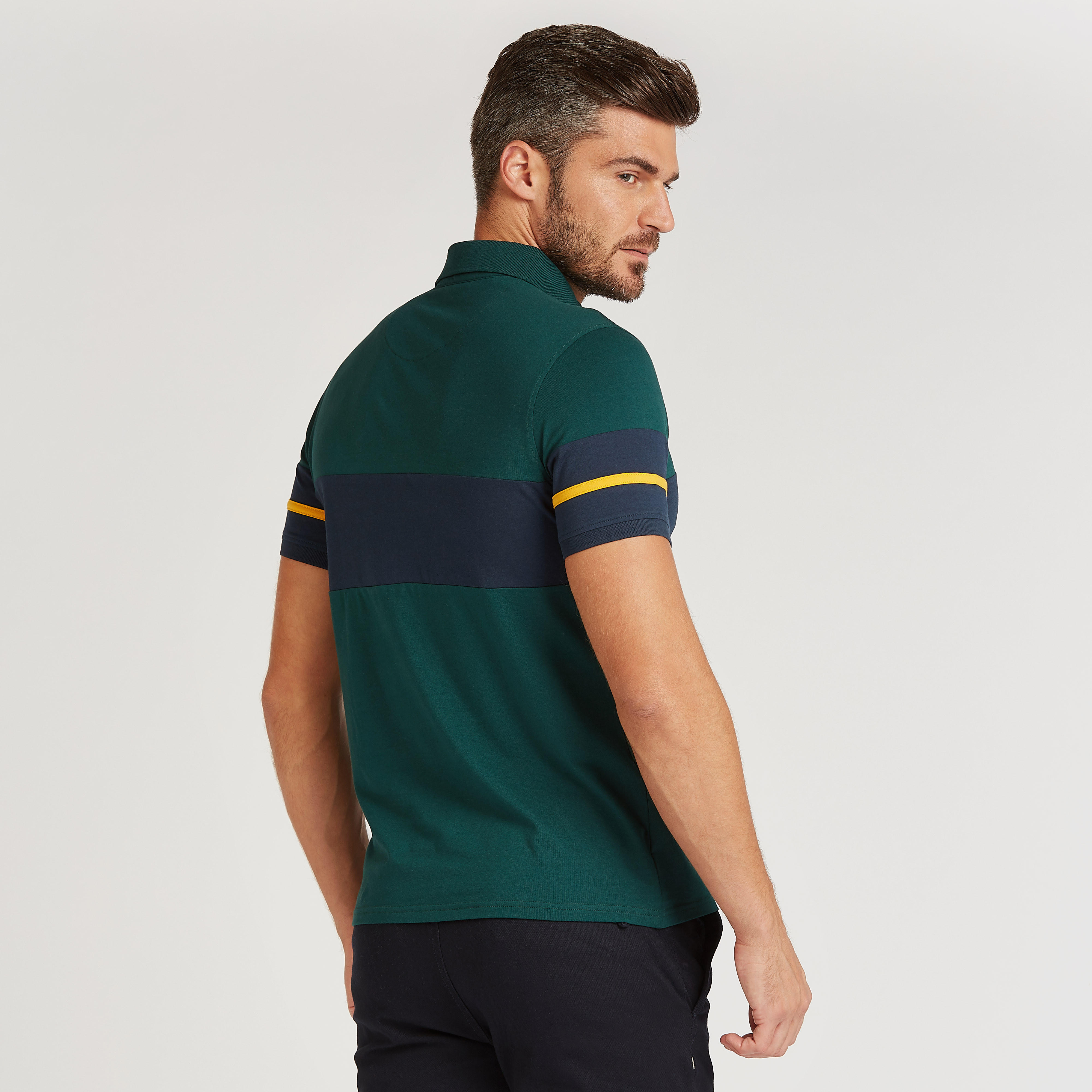 تيشيرت بولو سليم بتصاميم مغايرة وأكمام قصيرة-men-clothing-tshirtsandpolos-polos-image-4
