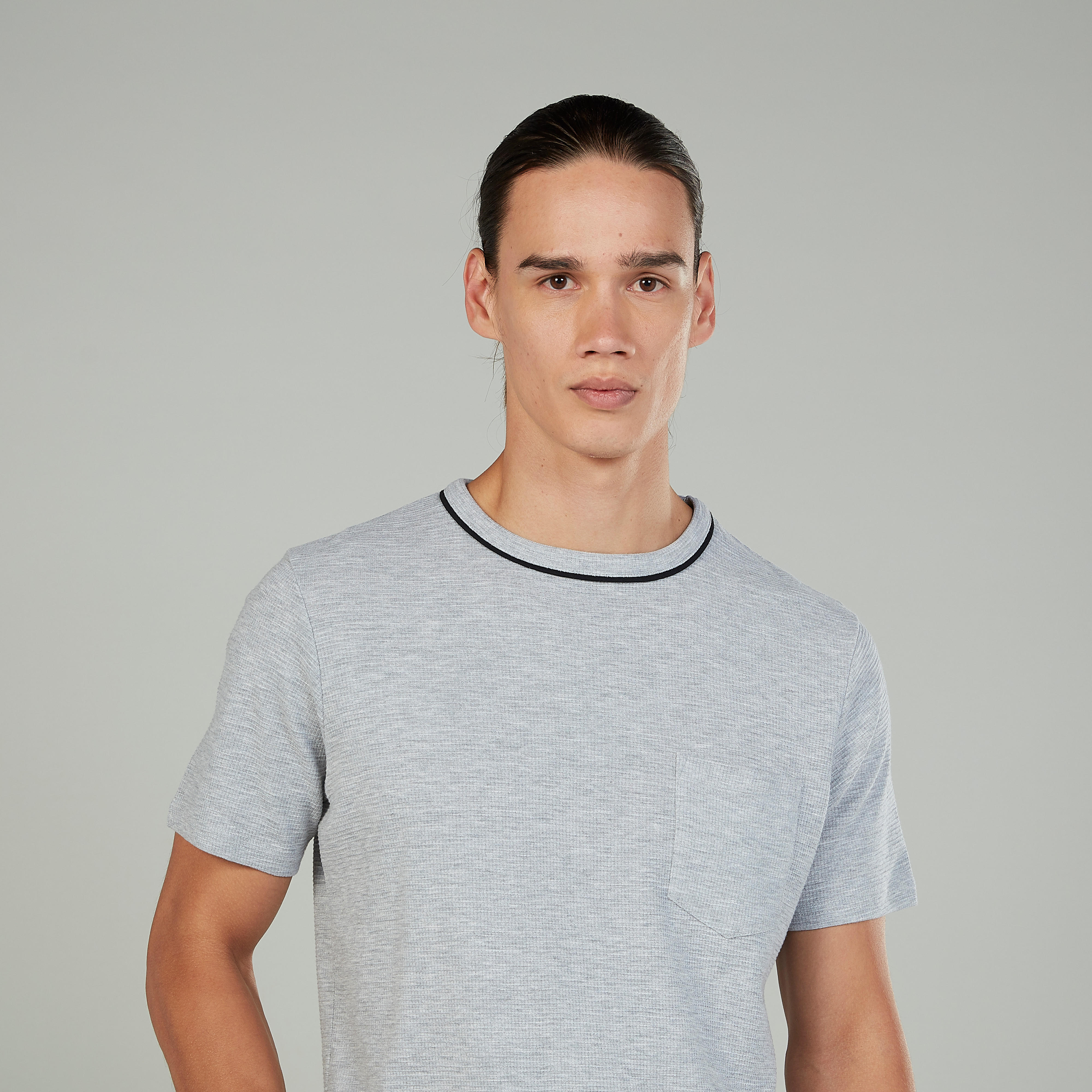 Textured T-shirt with Round Neck and Short Sleeves-men-clothing-tshirtsandpolos-tshirts-image-3