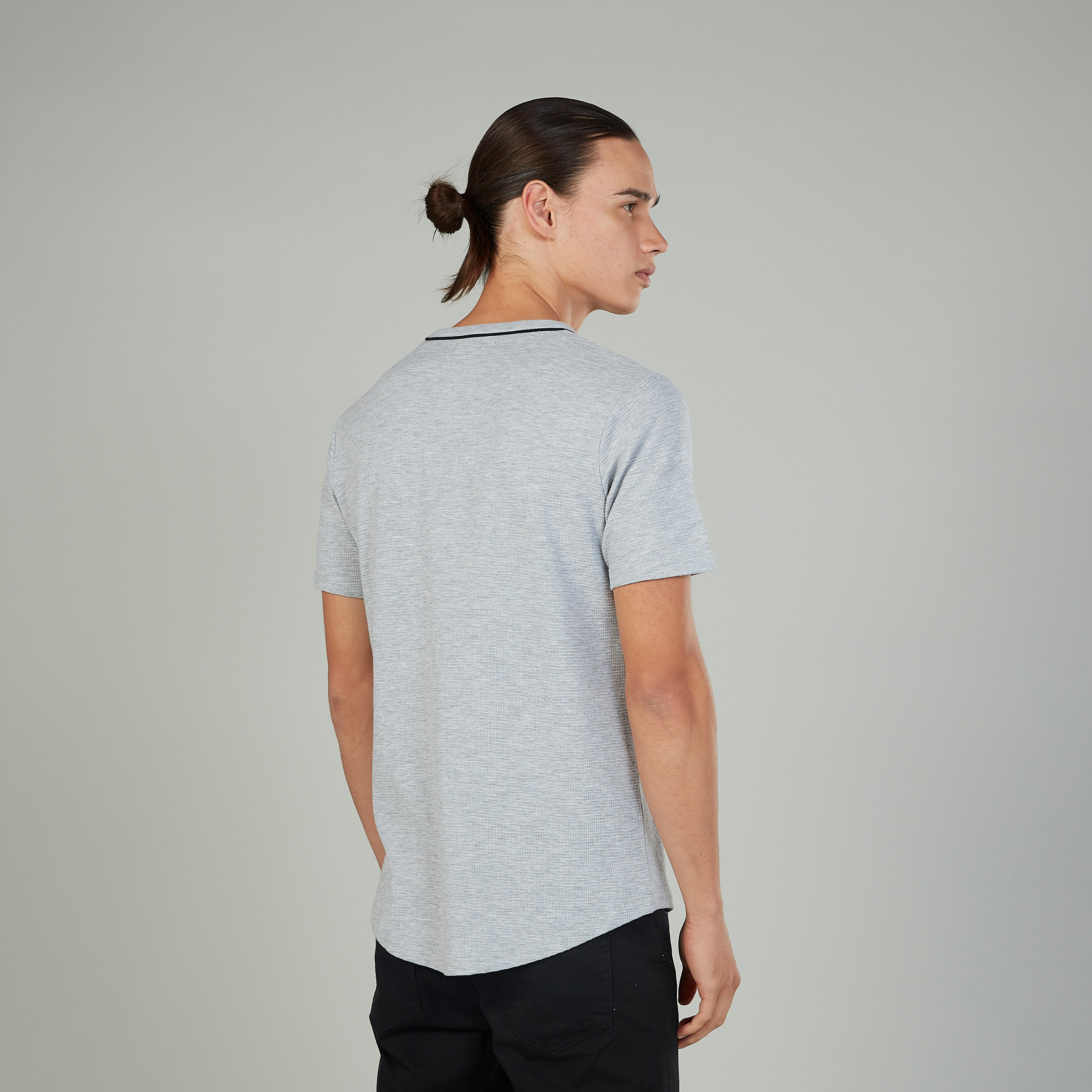 Textured T-shirt with Round Neck and Short Sleeves-men-clothing-tshirtsandpolos-tshirts-image-4