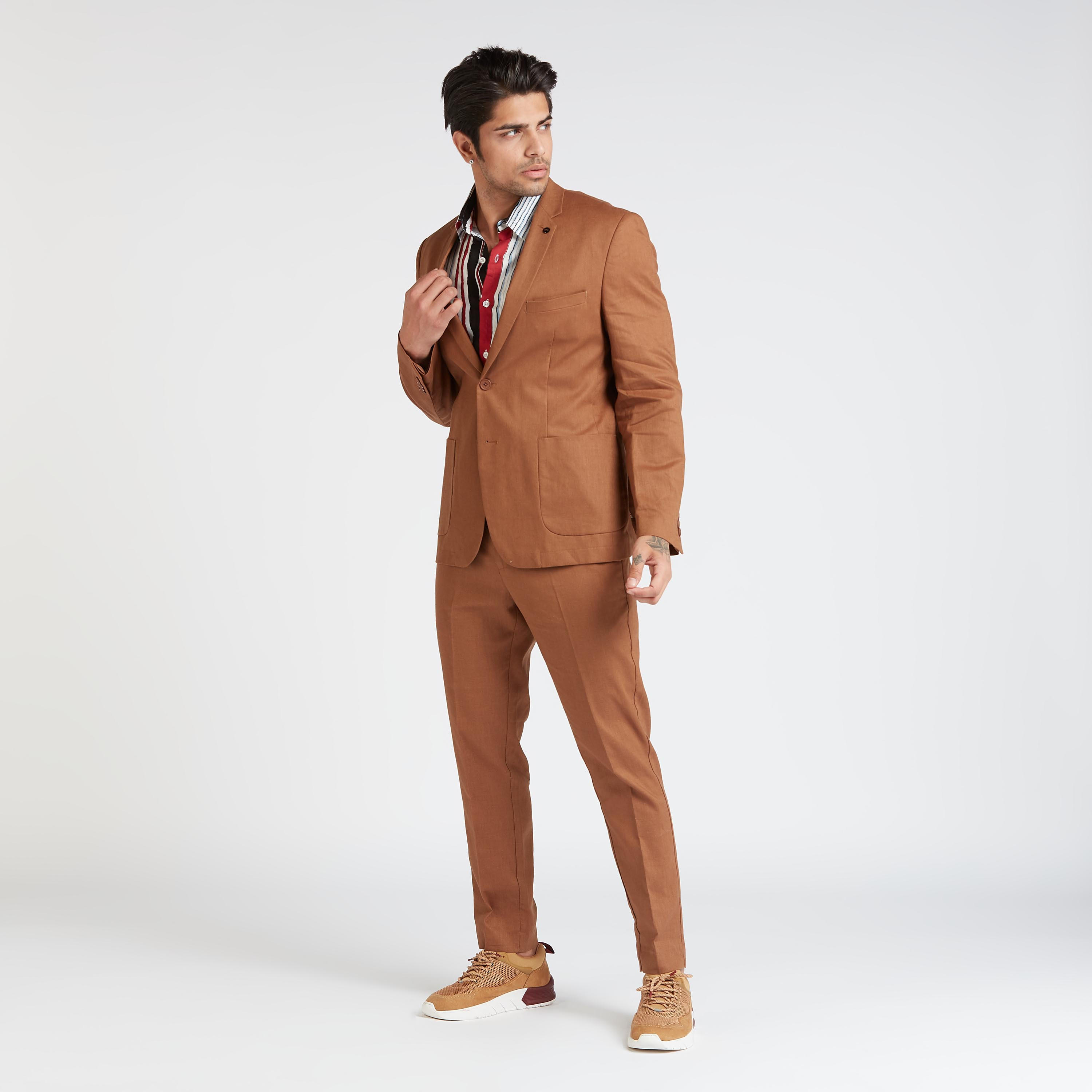 قميص سليم مخطط بياقة عاديّة وأكمام قصيرة-men-clothing-shirts-image-2