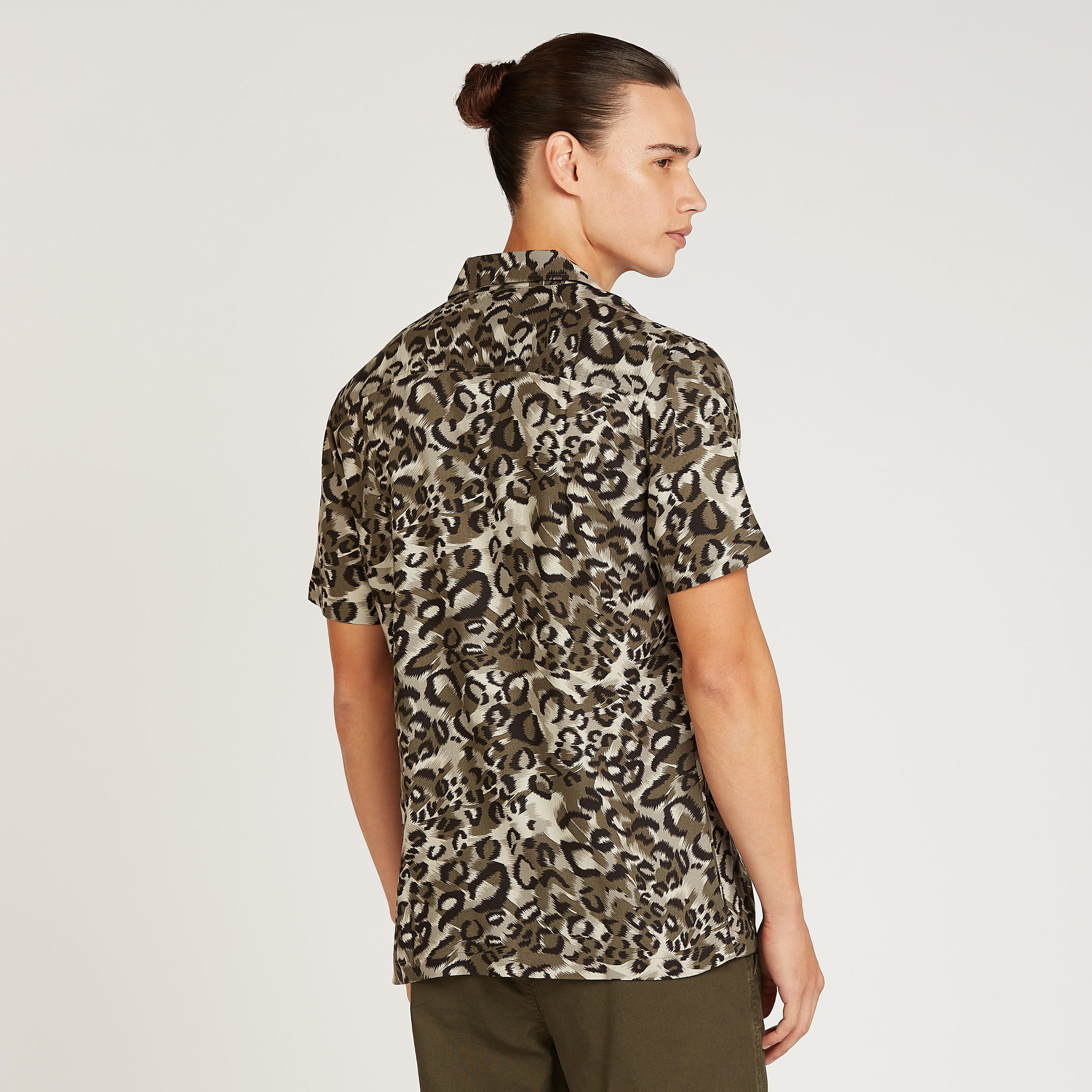 Printed Shirt with Short Sleeves and Spread Collar-men-clothing-shirts-image-4