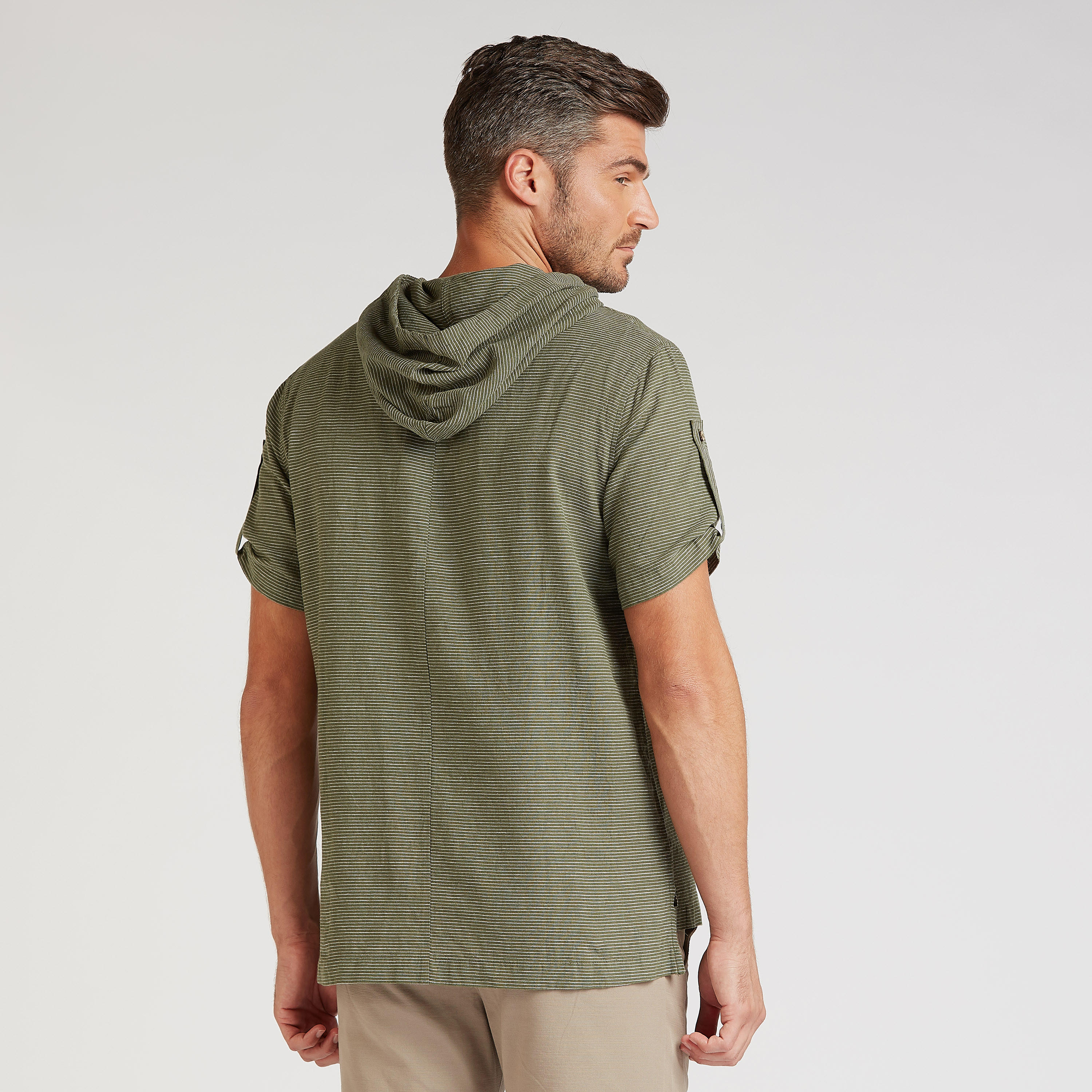 تيشيرت كتّان مخطط بقبّعة وحوّاف غير مستوية-men-clothing-tshirtsandpolos-tshirts-image-4