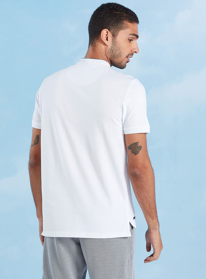 Slim Fit Textured T-shirt with Henley Neck and Short Sleeves-men-clothing-tshirtsandpolos-tshirts-image-4