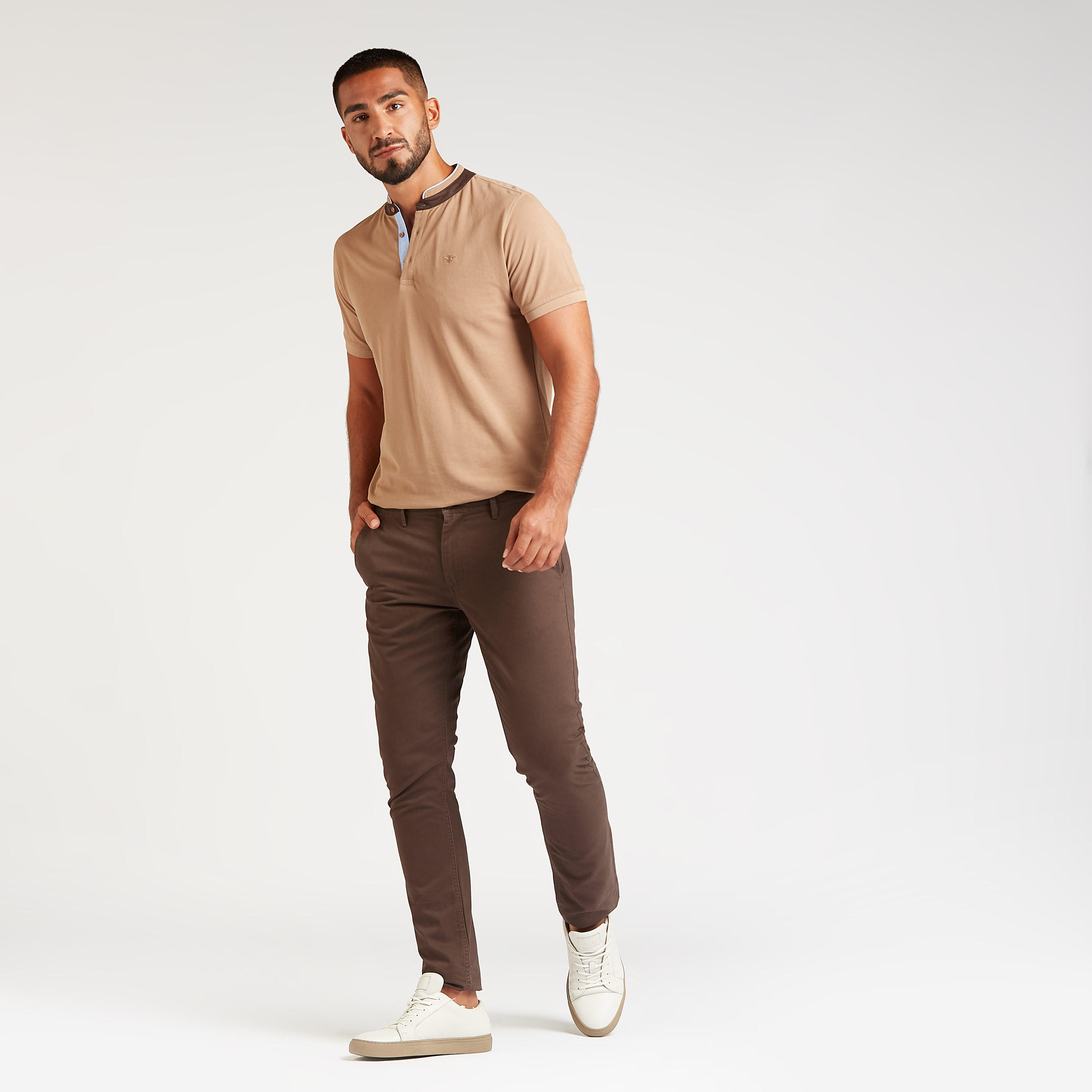 تيشيرت مستدام بارز الملمس بأكمام قصيرة وياقة ماندارين-men-clothing-tshirtsandpolos-tshirts-image-7