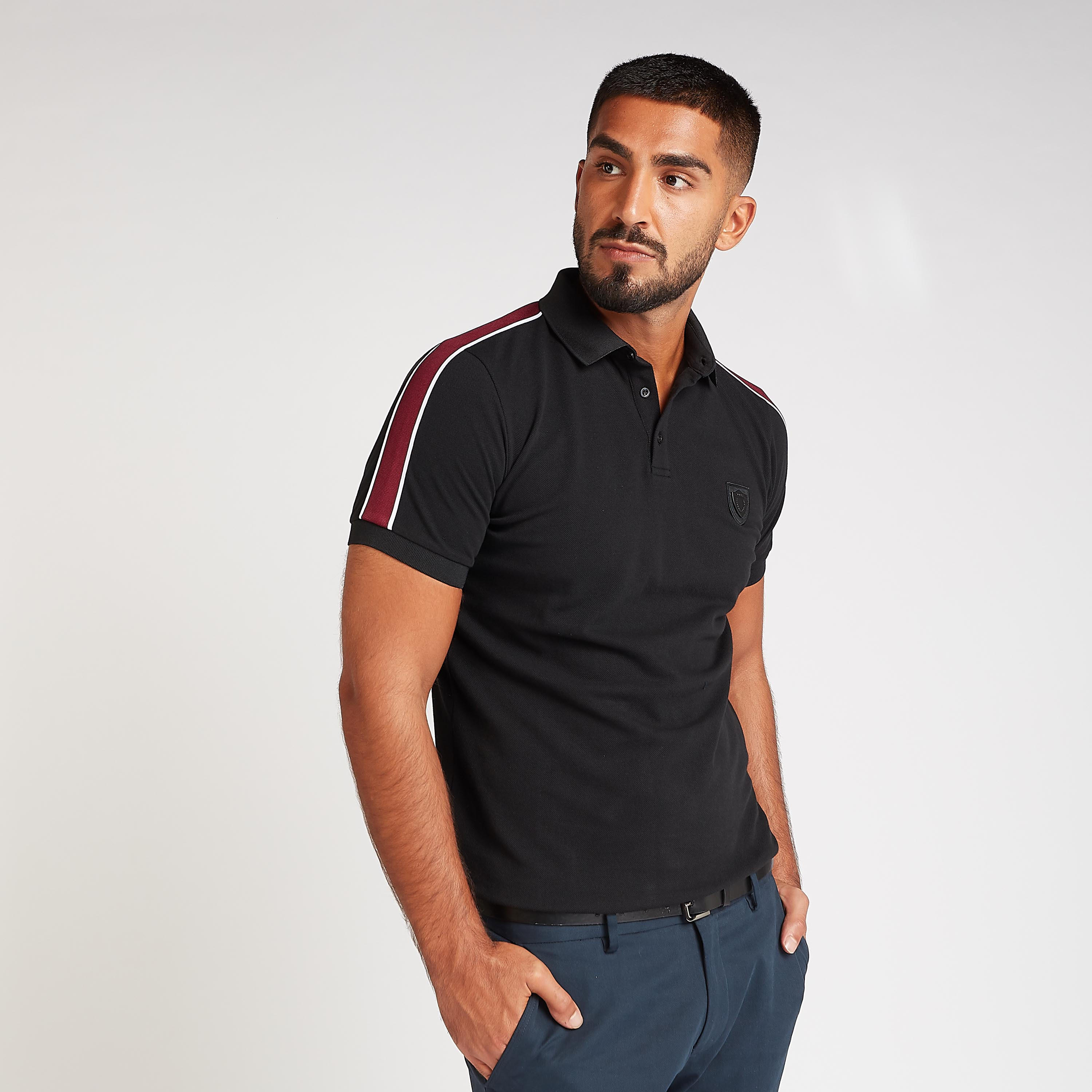 Slim Fit Solid Detail Polo T-shirt with Short Sleeves-men-clothing-tshirtsandpolos-polos-image-1