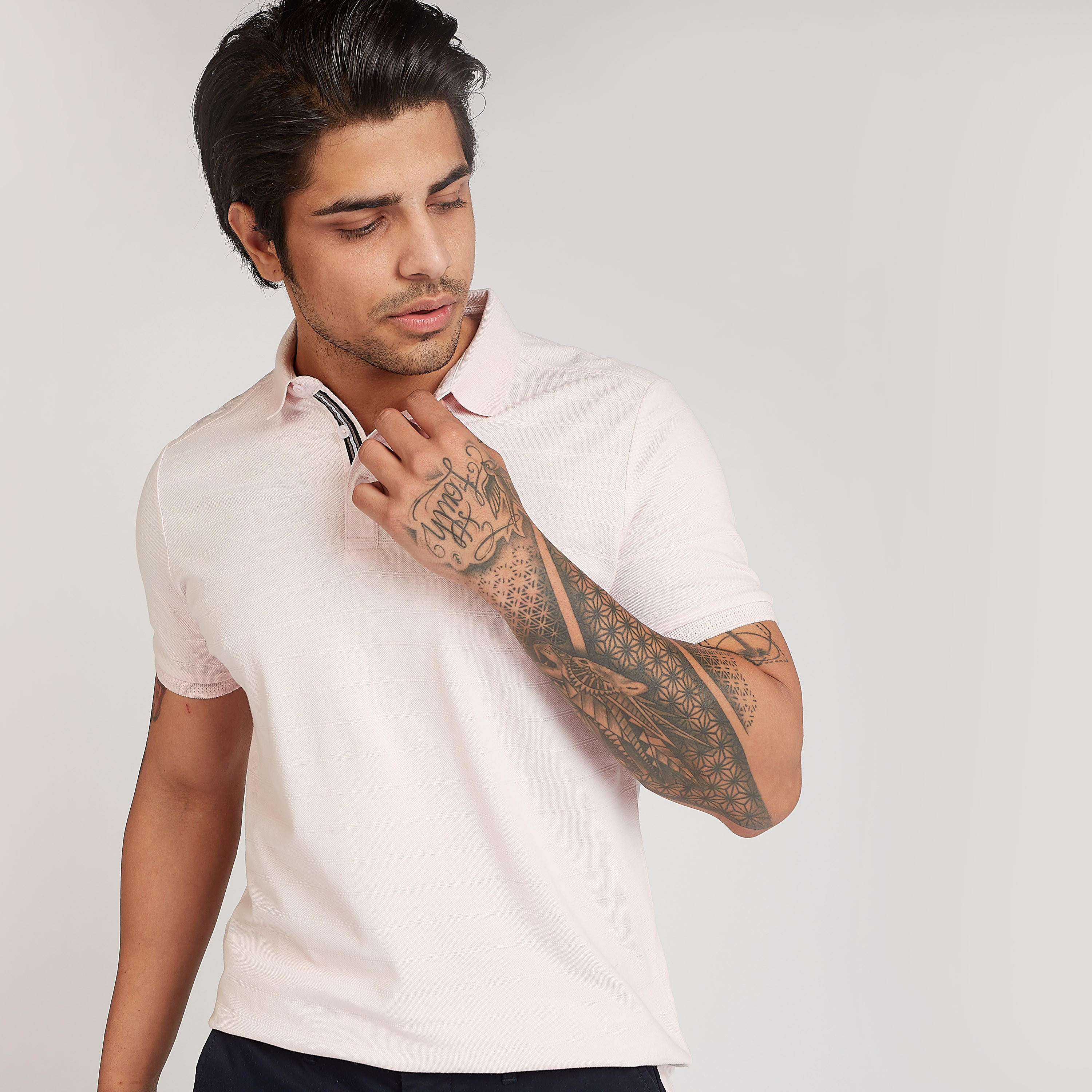 تيشيرت بولو سليم بأكمام قصيرة-men-clothing-tshirtsandpolos-polos-image-1