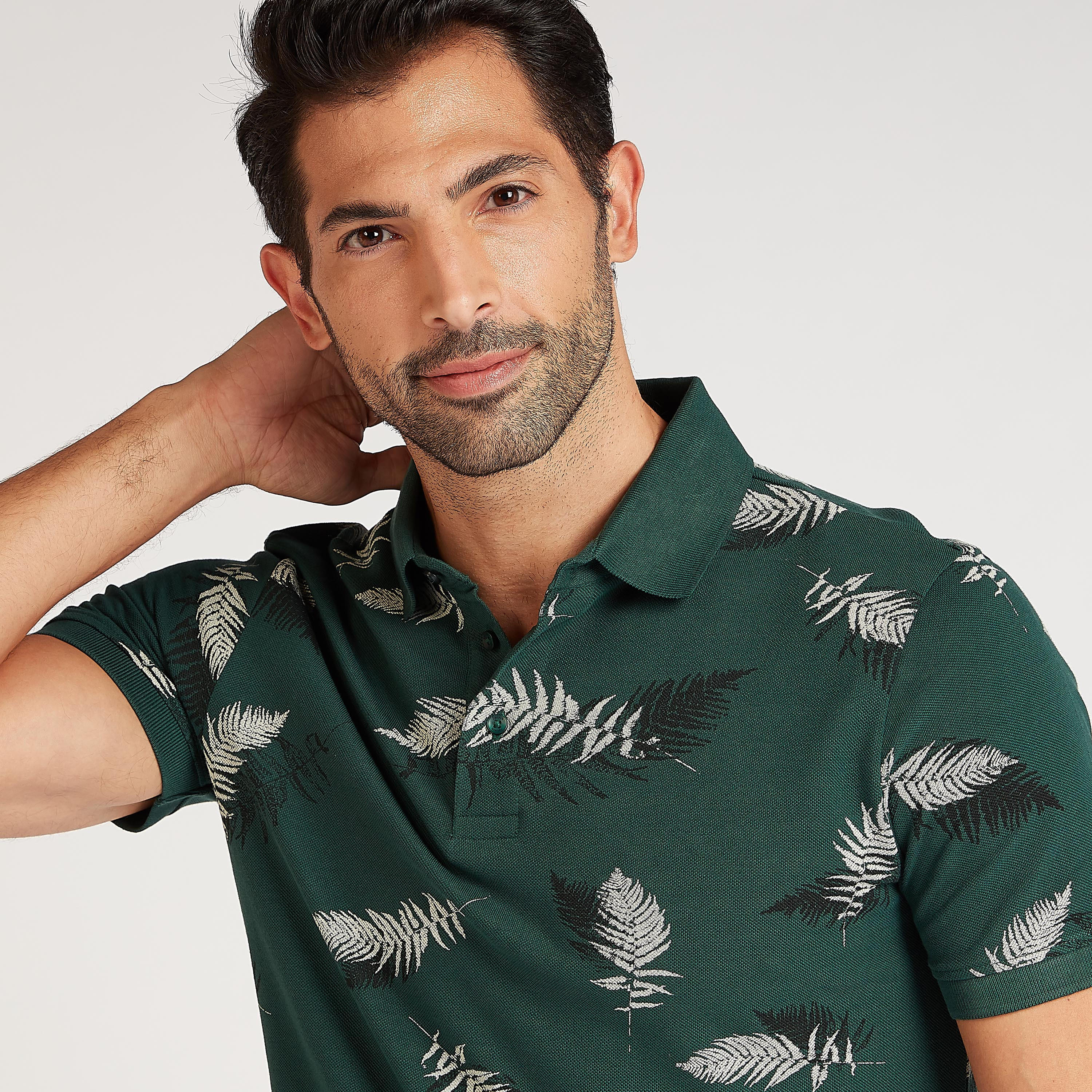 Sustainable Printed Polo T-shirt with Short Sleeves-men-clothing-tshirtsandpolos-polos-image-2