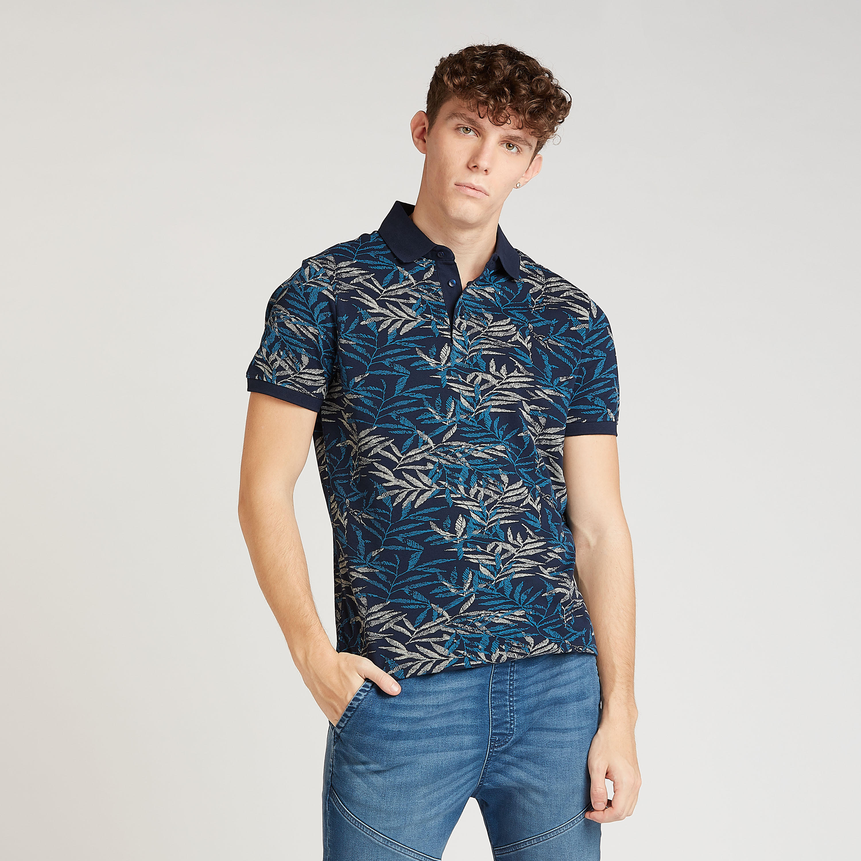 قميص مستدام بولو بطبعات وأكمام قصيرة-men-clothing-tshirtsandpolos-polos-image-5