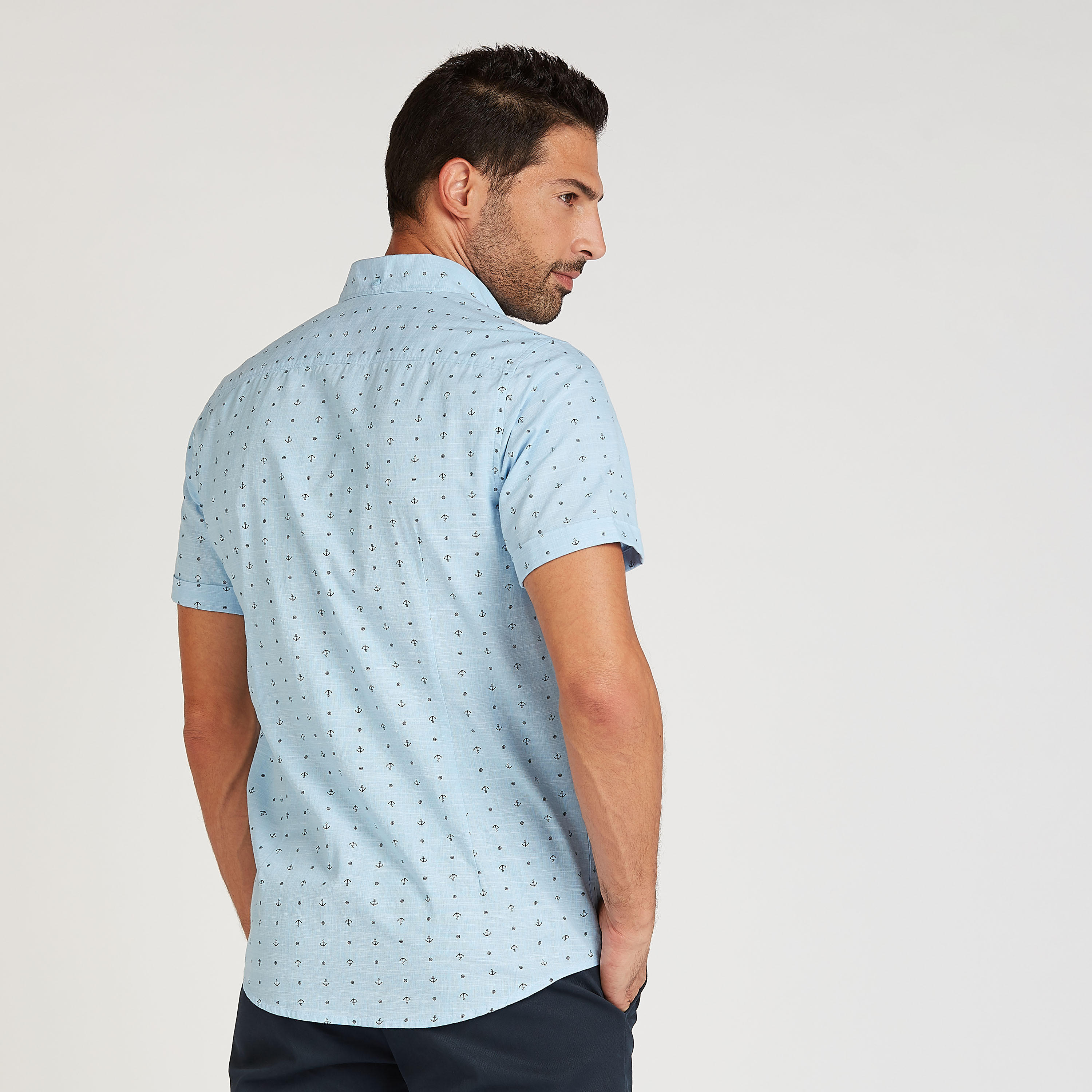 قميص مستدام سليم فيت بطبعات وأكمام قصيرة-men-clothing-shirts-image-4