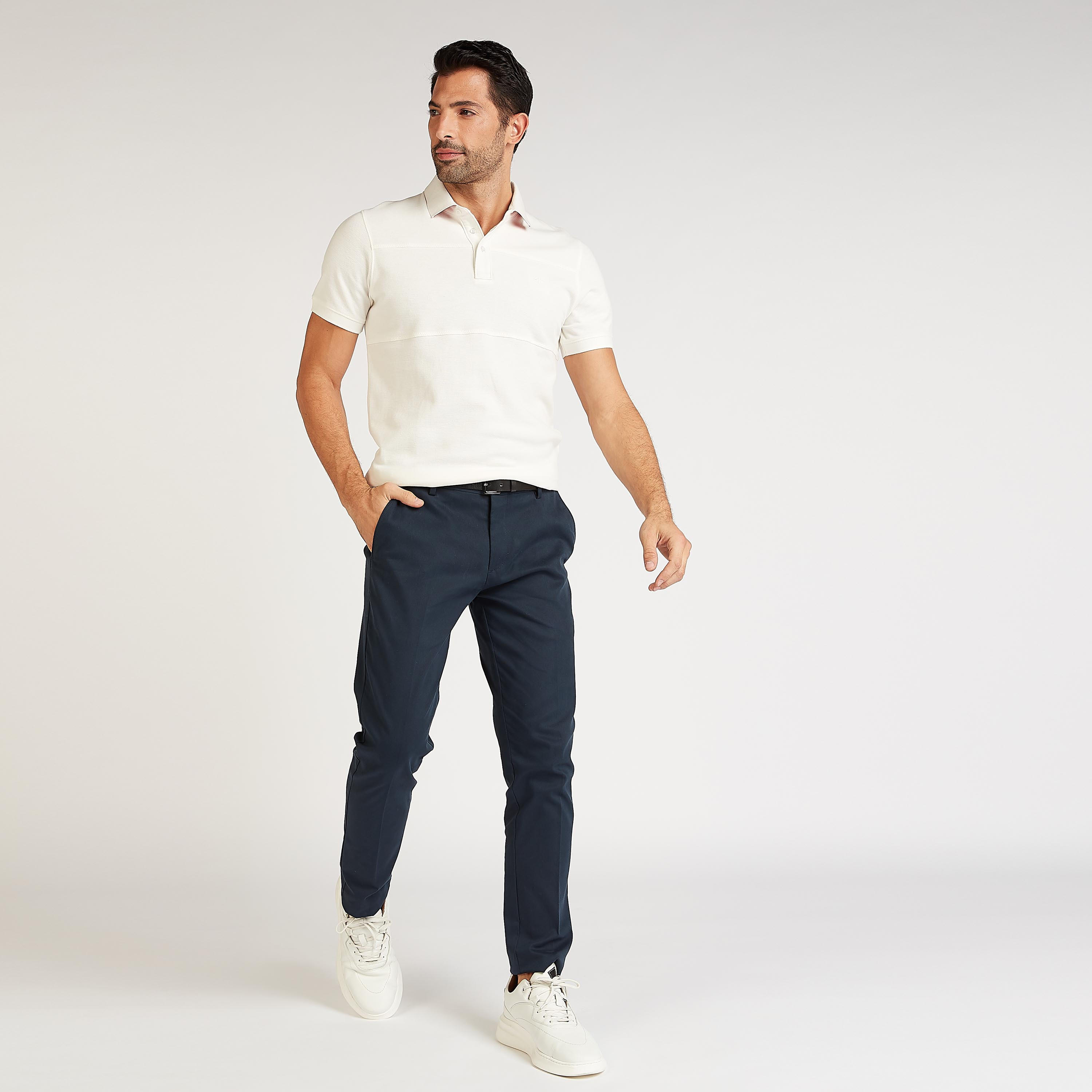 Sustainable Textured Polo T-shirt with Short Sleeves-men-clothing-tshirtsandpolos-polos-image-2